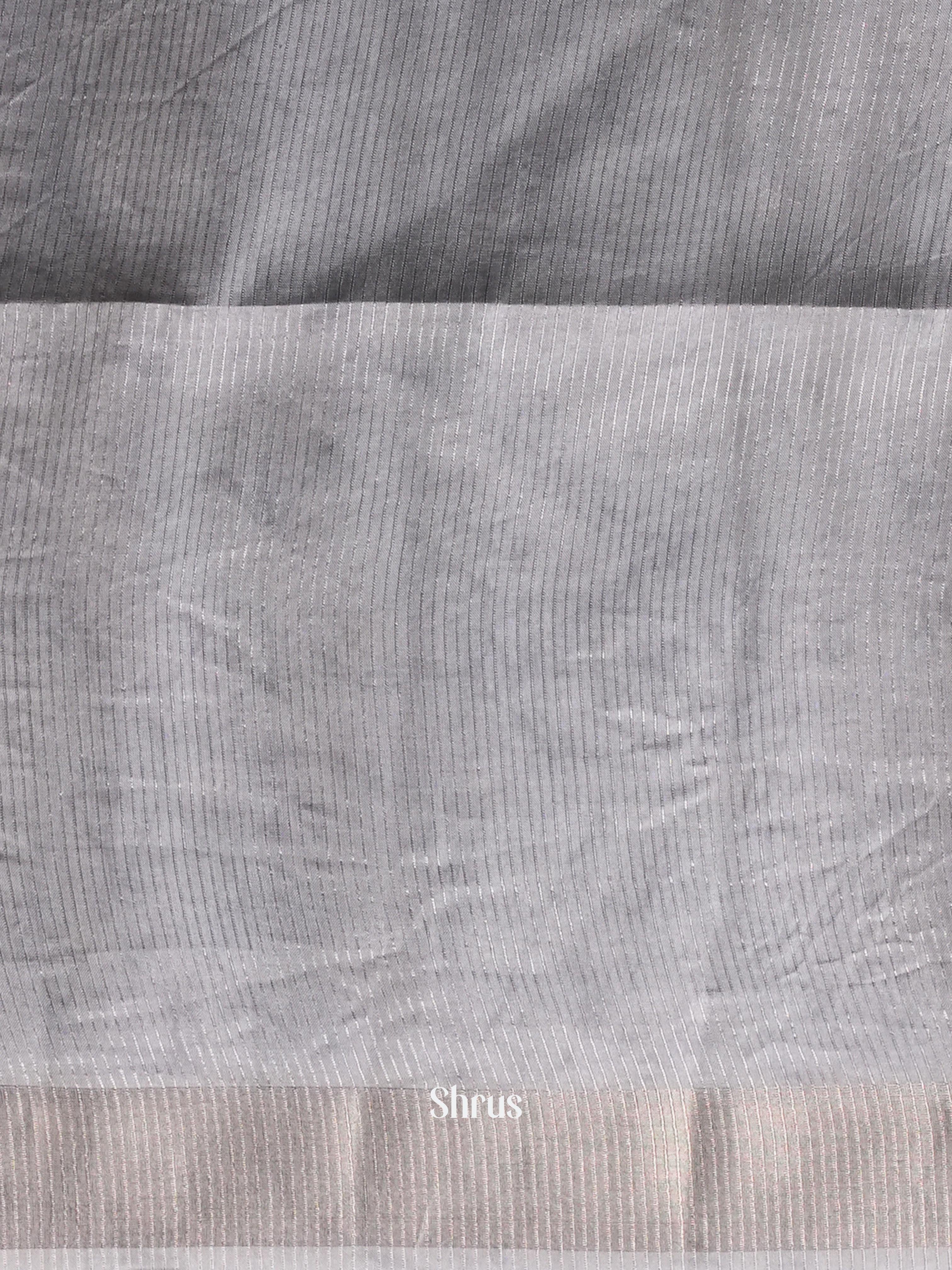 Grey - Moonga Silk Saree