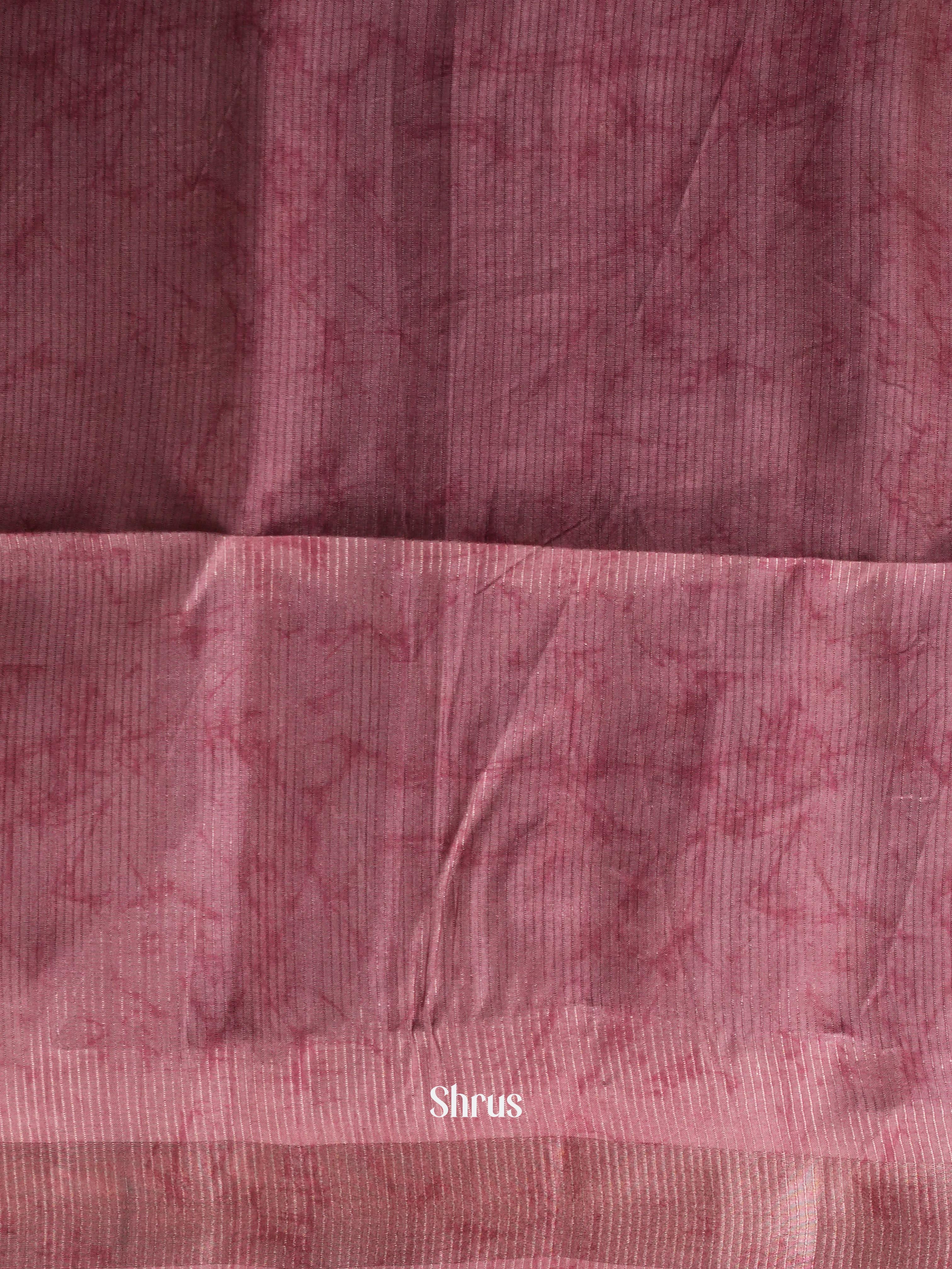 Dark Peachy Pink - Moonga Silk Saree