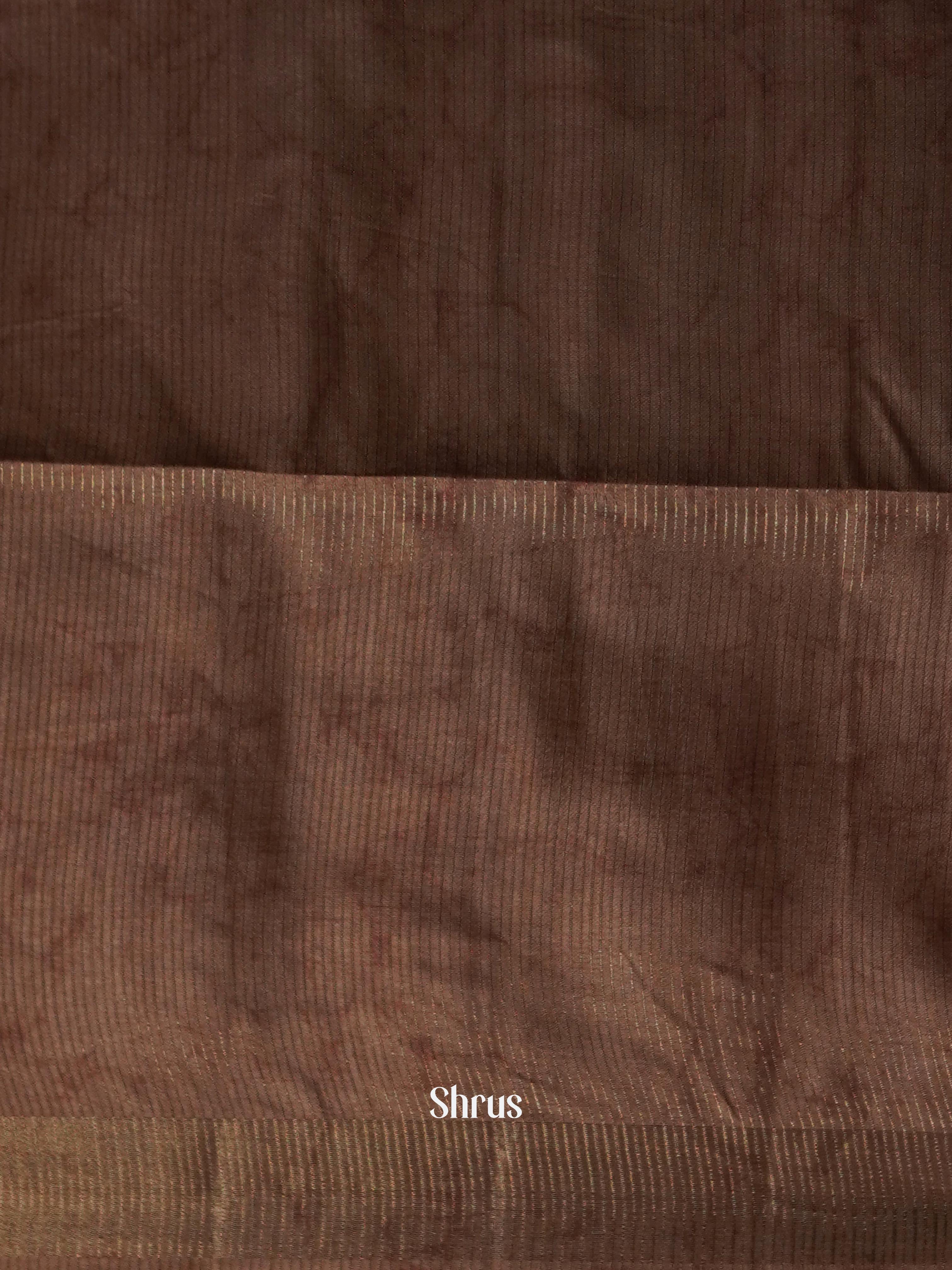 Dark Golden Brown  - Moonga silk Saree