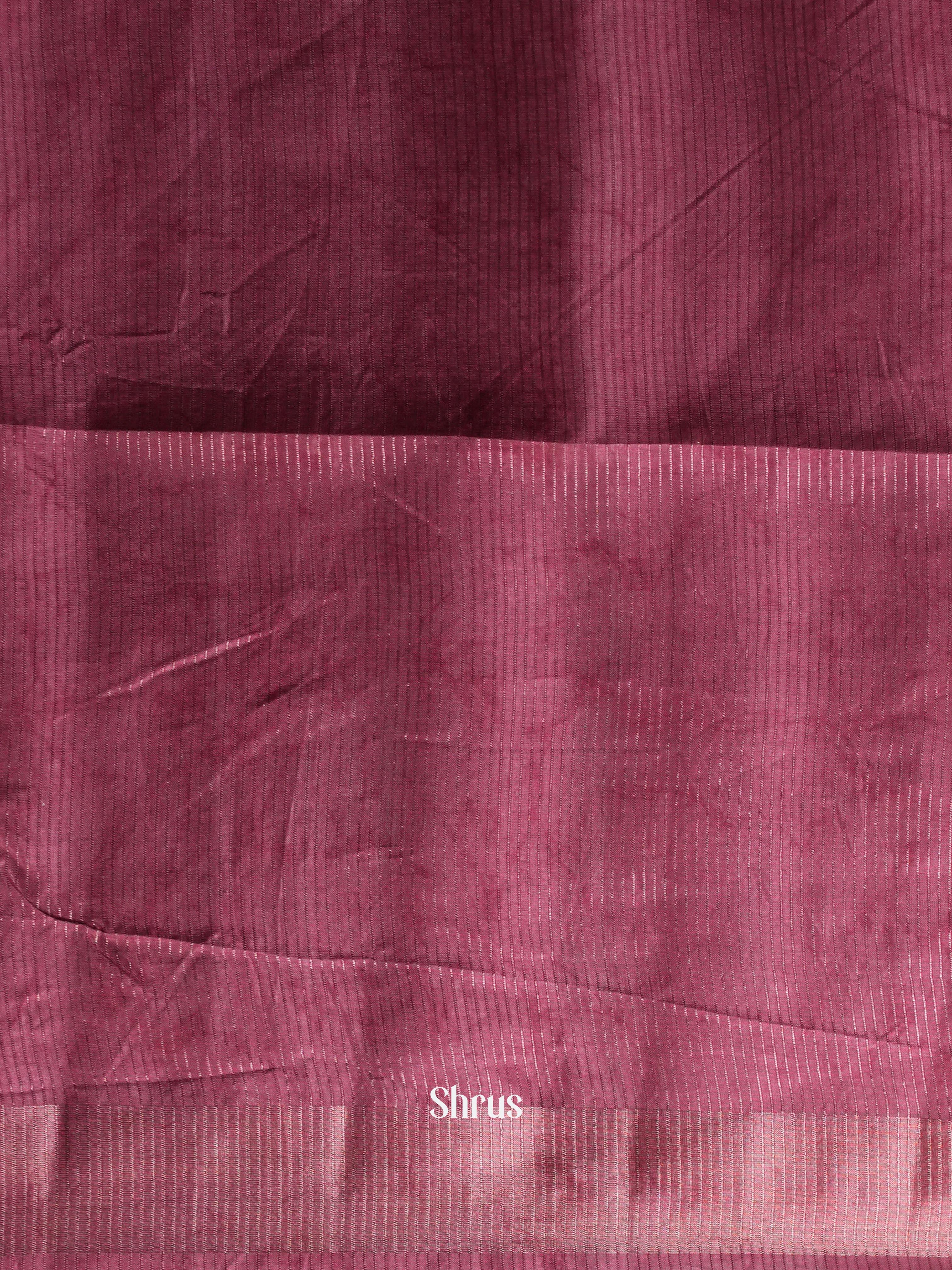 Pink - Moonga Silk Saree