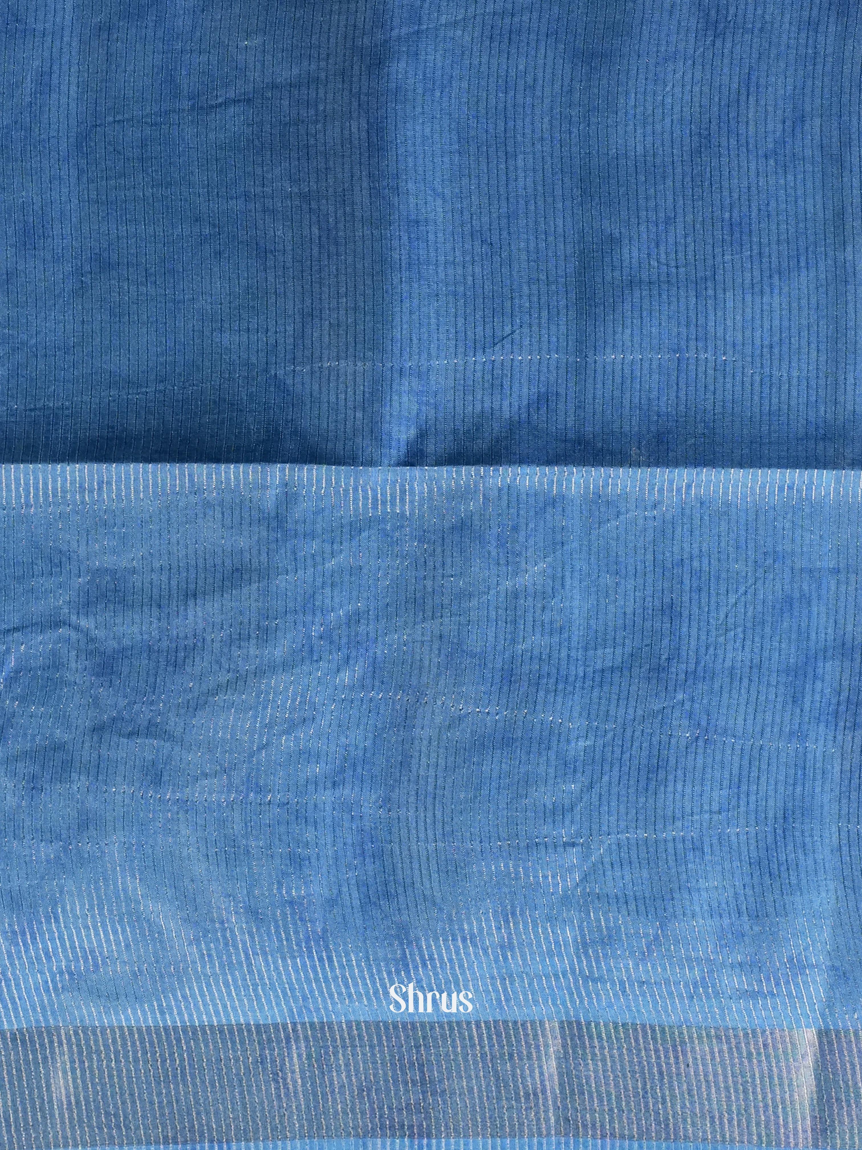 Blue - Moonga Silk Saree