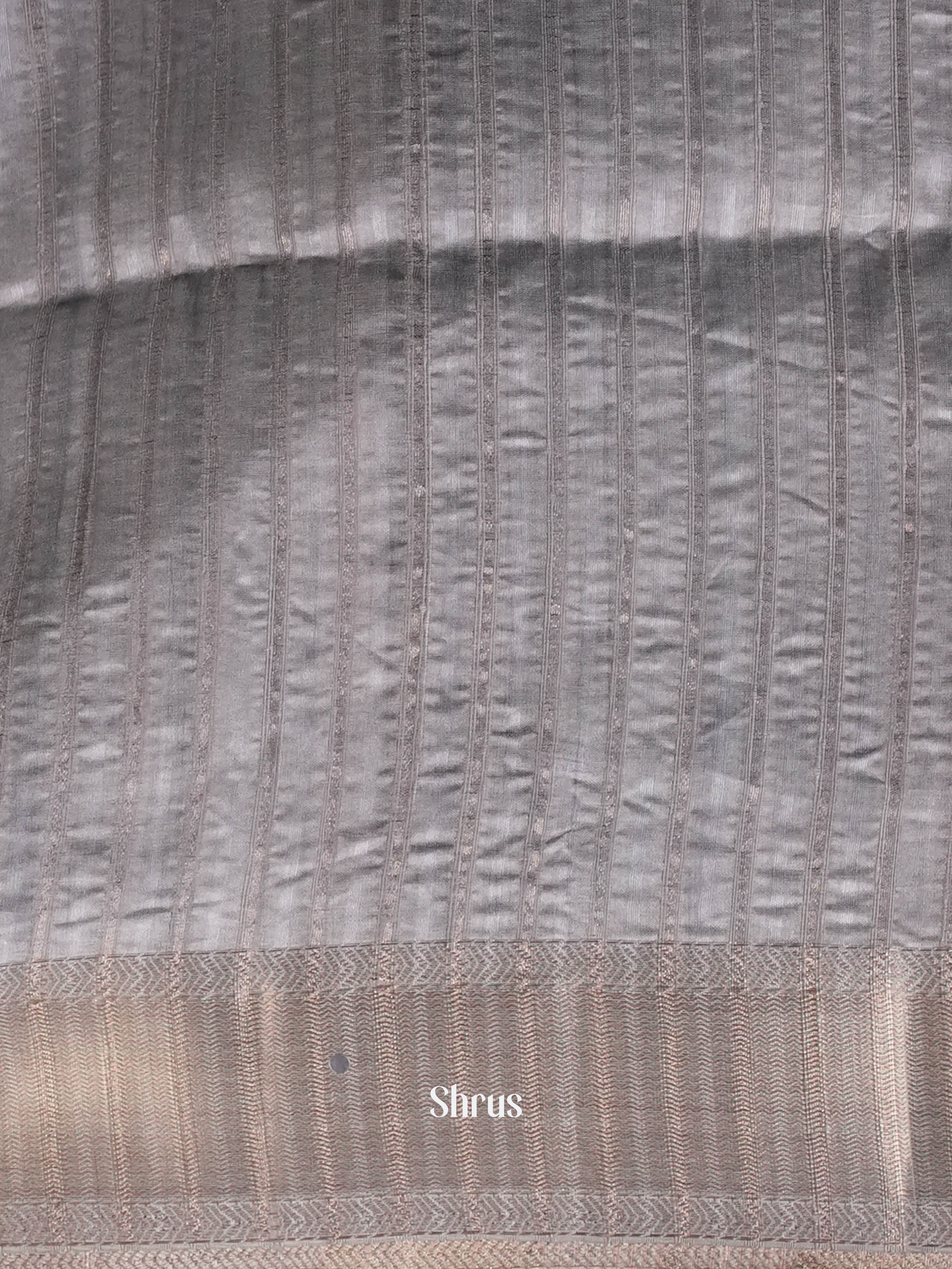 Peach & Grey - Moonga Silk Saree