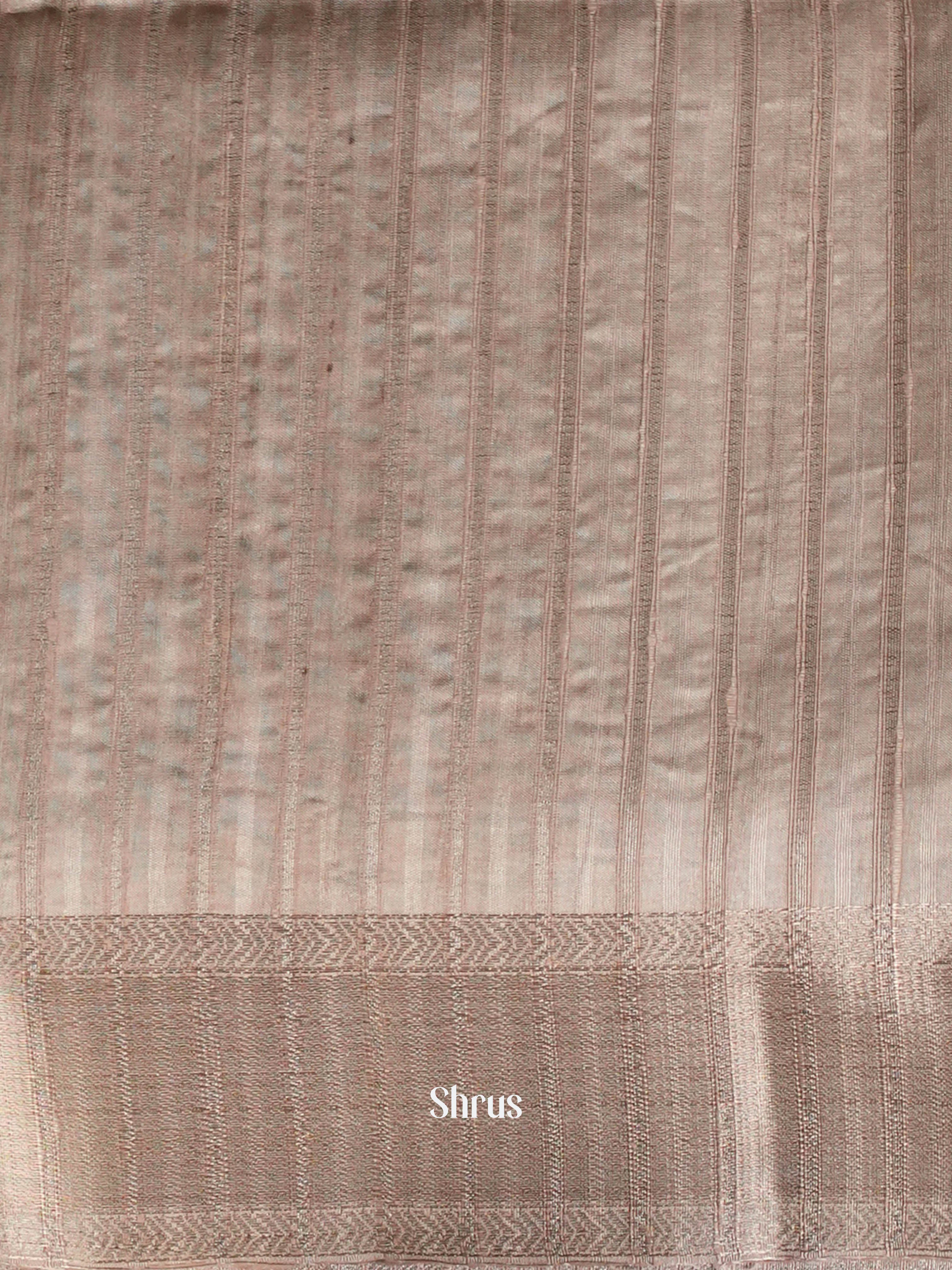 Peach & Grey- Moonga Silk Saree