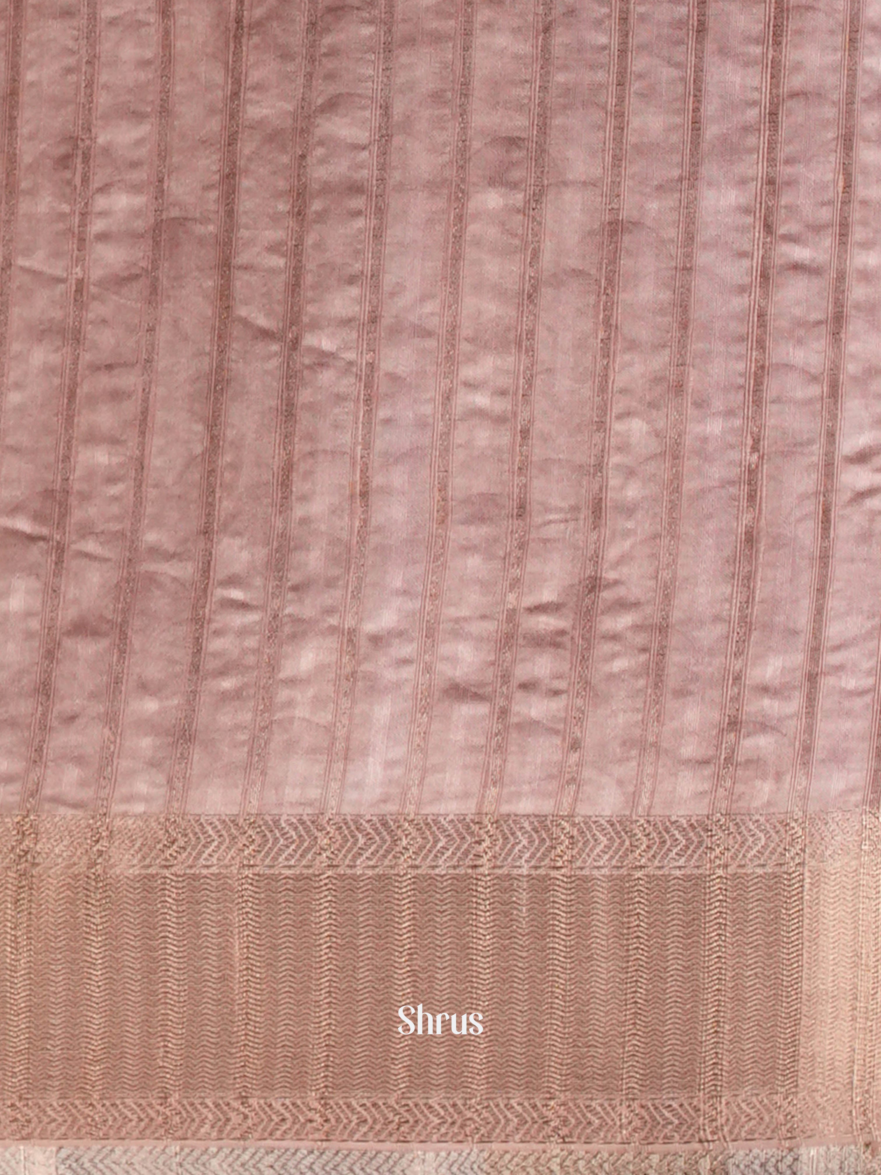 Cream & Golden Brown  - Moonga Silk Saree