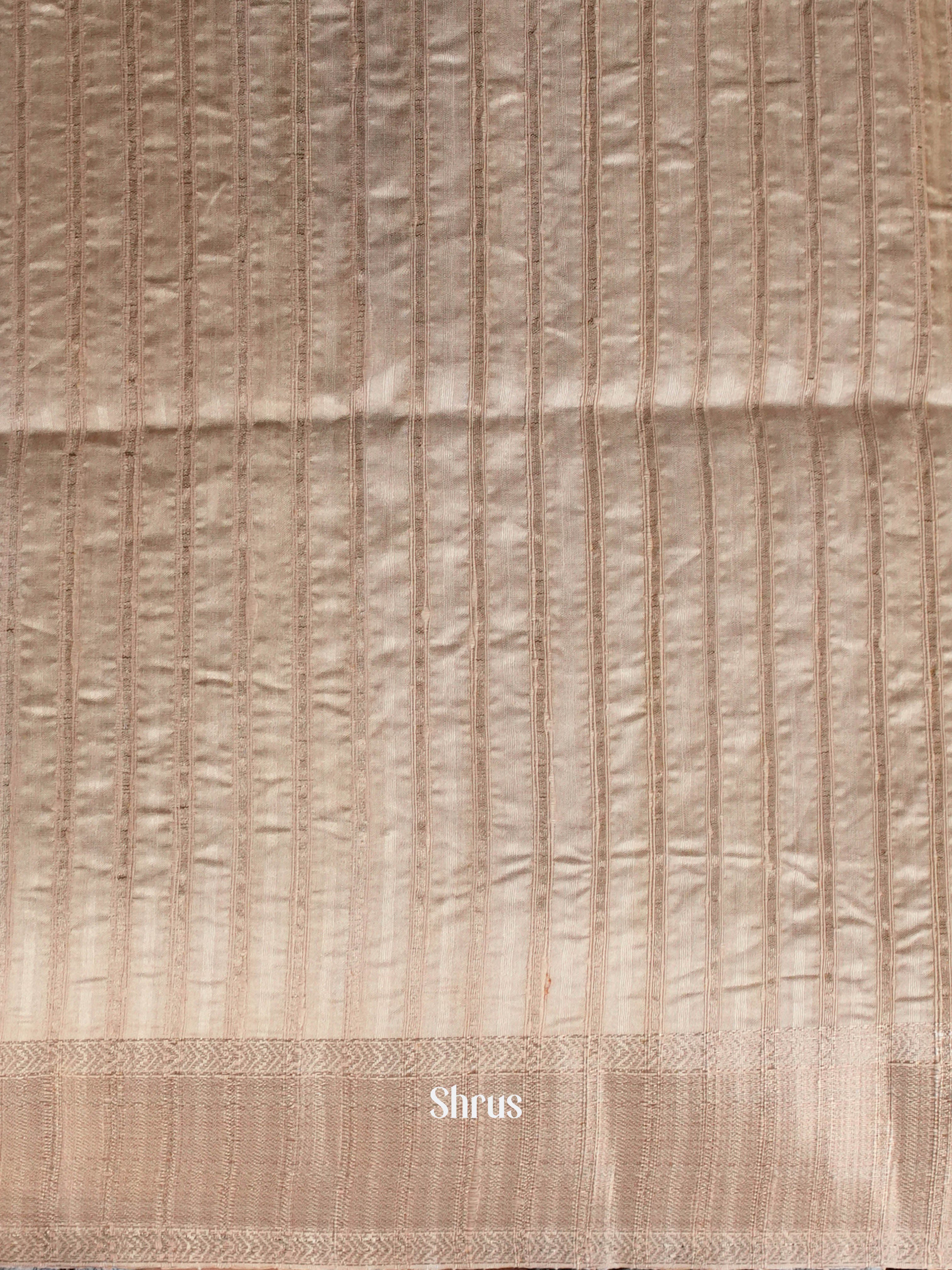 Beige - Moonga Silk Saree