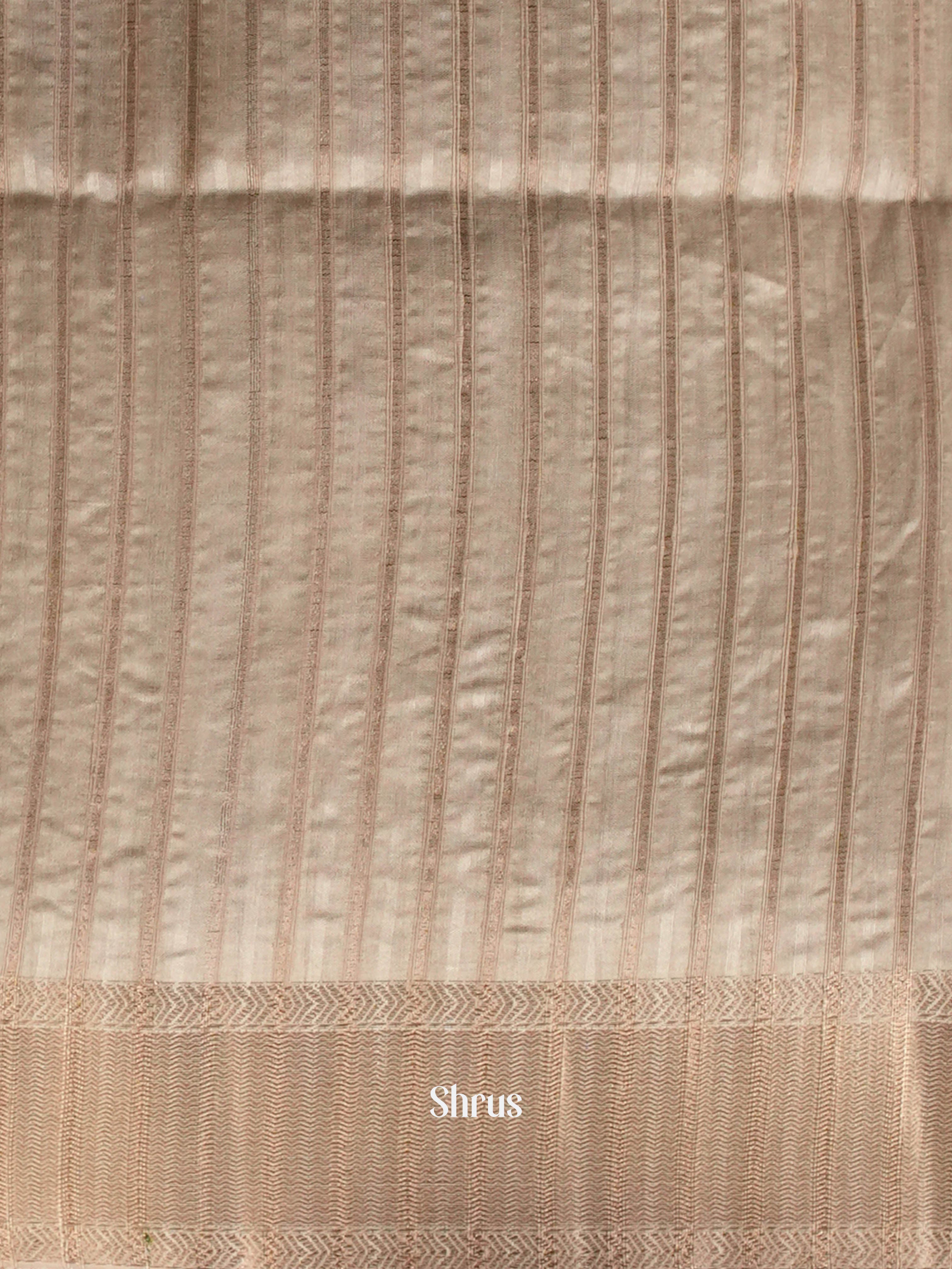 Beige - Moonga Silk Saree