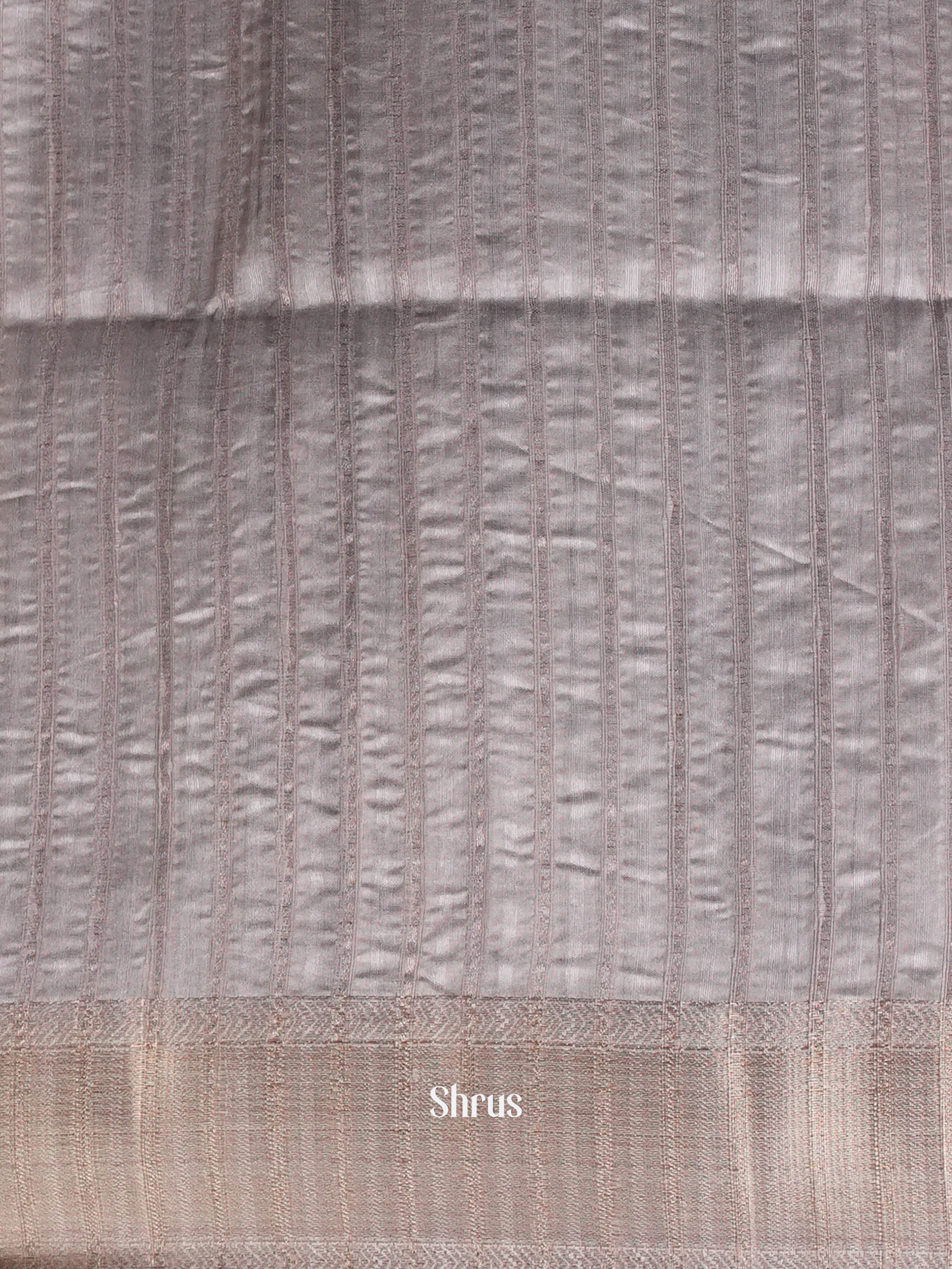 Cream & Grey - Moonga Silk Saree