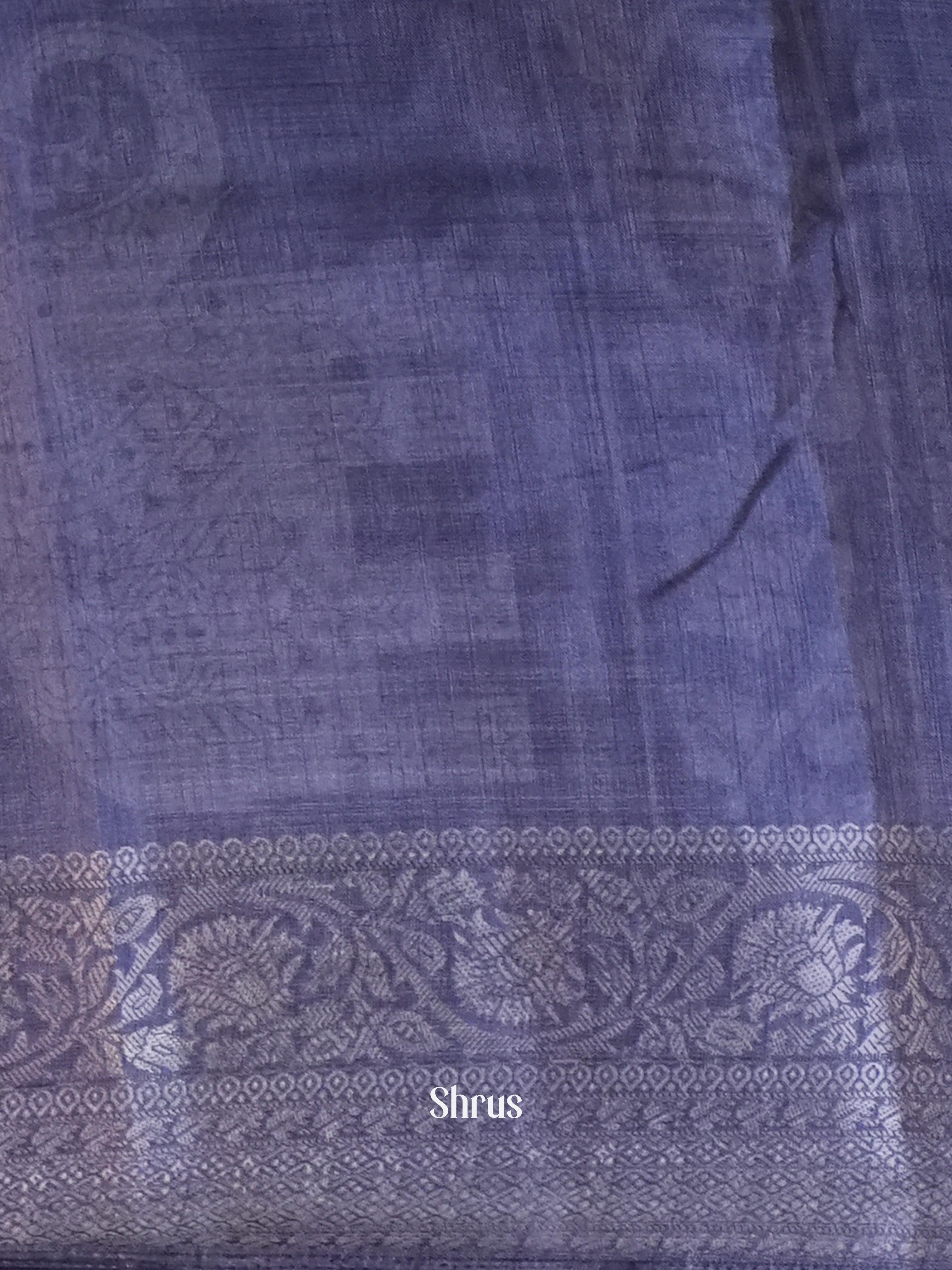 Black & Violet - Semi Tussar Saree