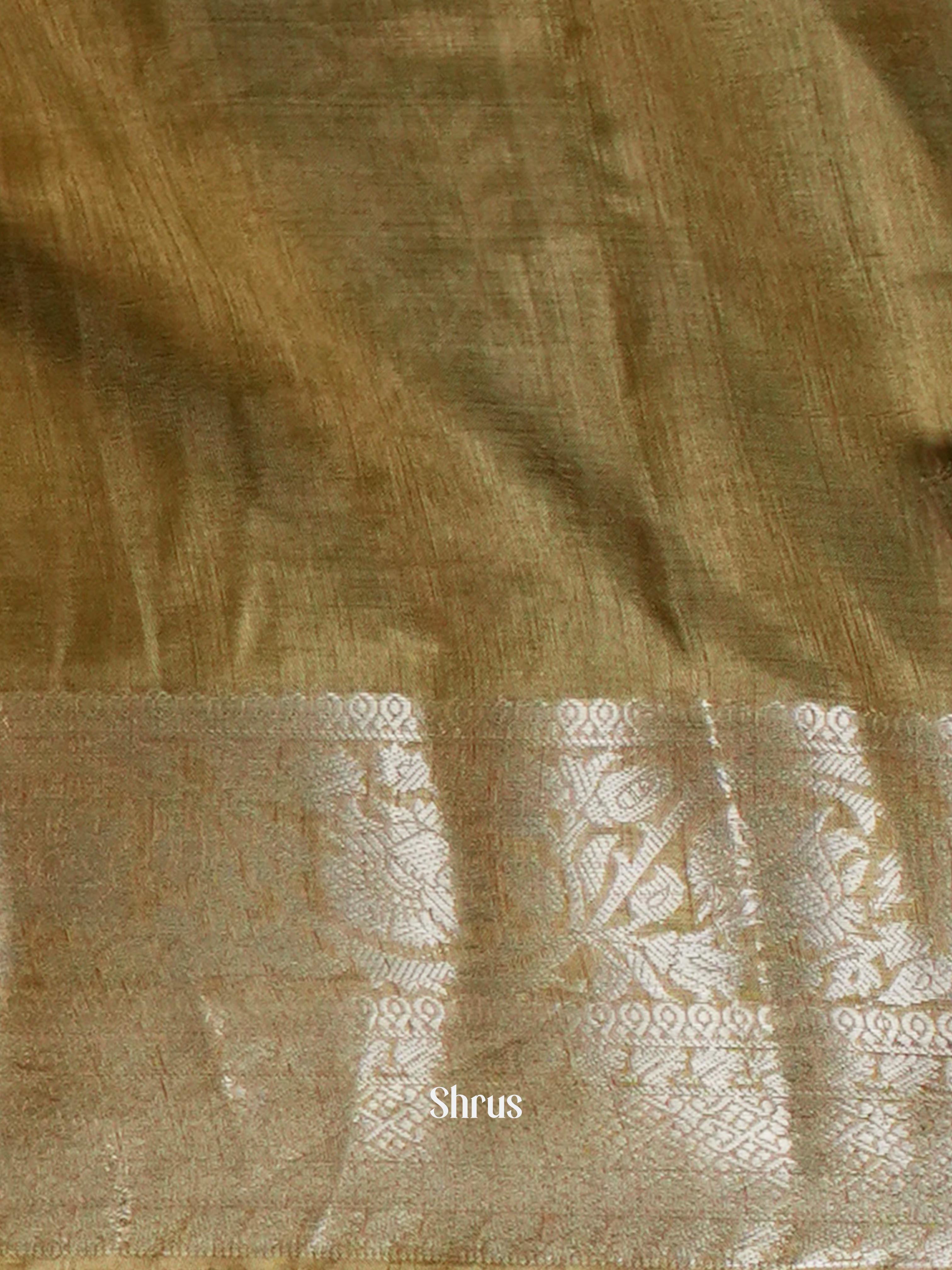 Black & Olive Green - Semi Tussar Saree