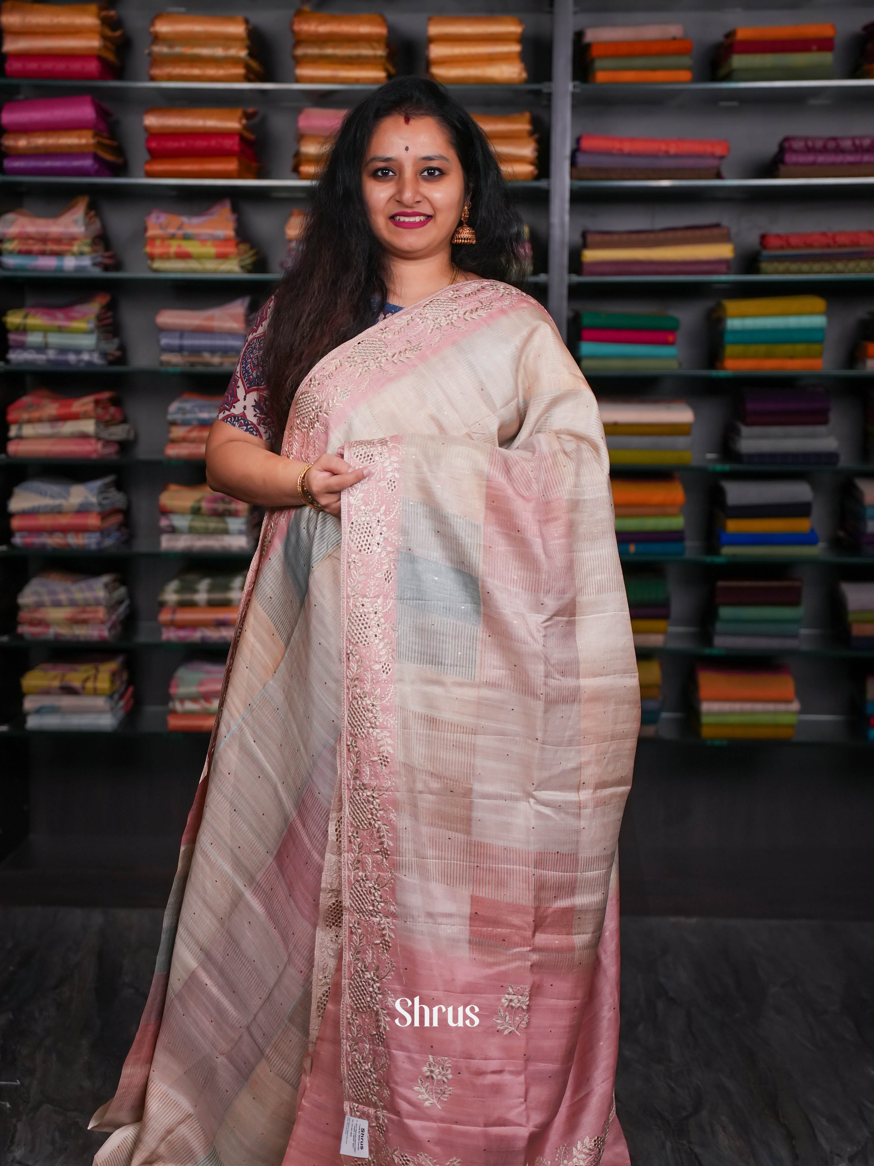 Rosy Pink  - Moonga Silk Saree