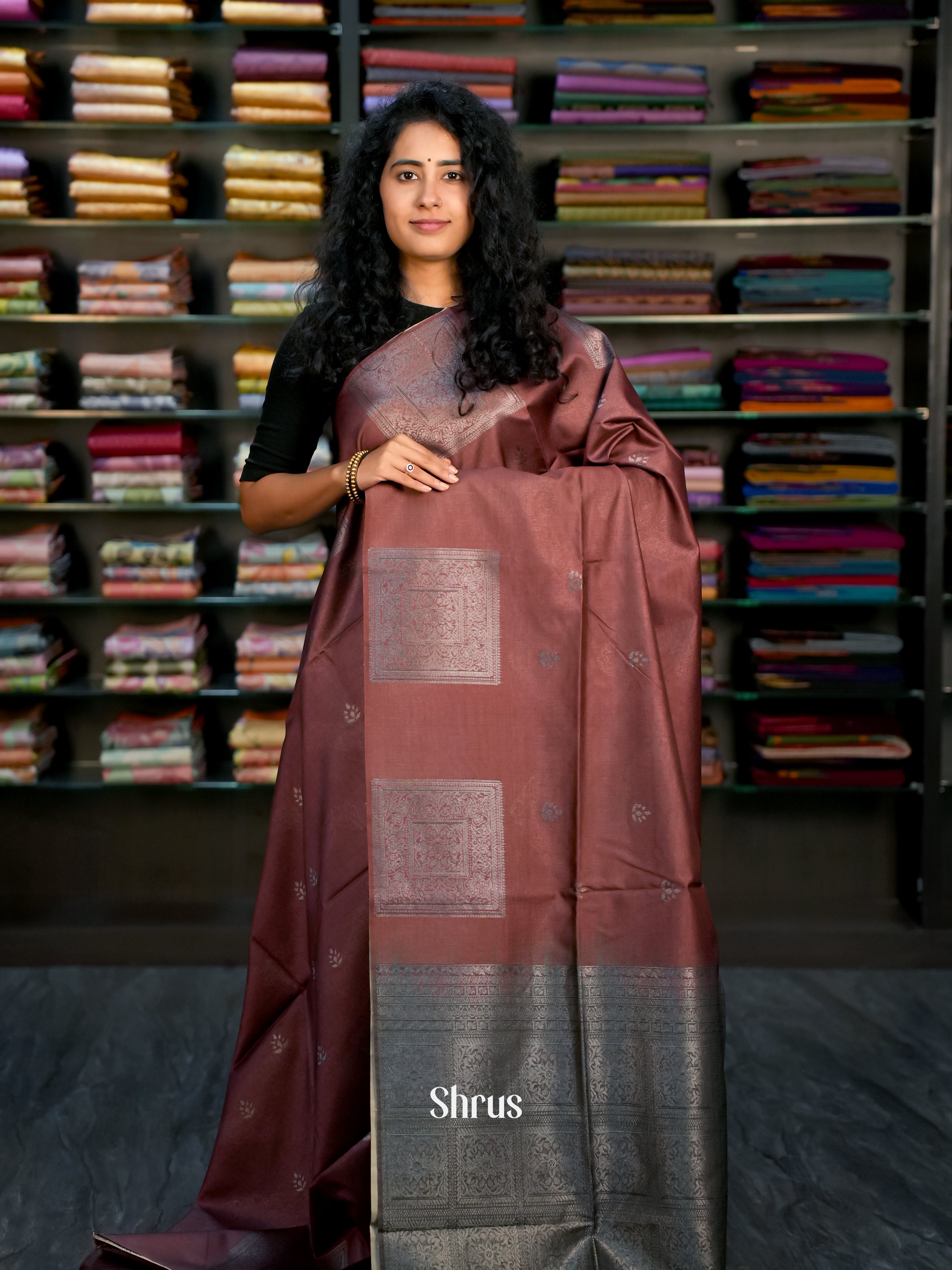 Brown - Semi Tussar Saree