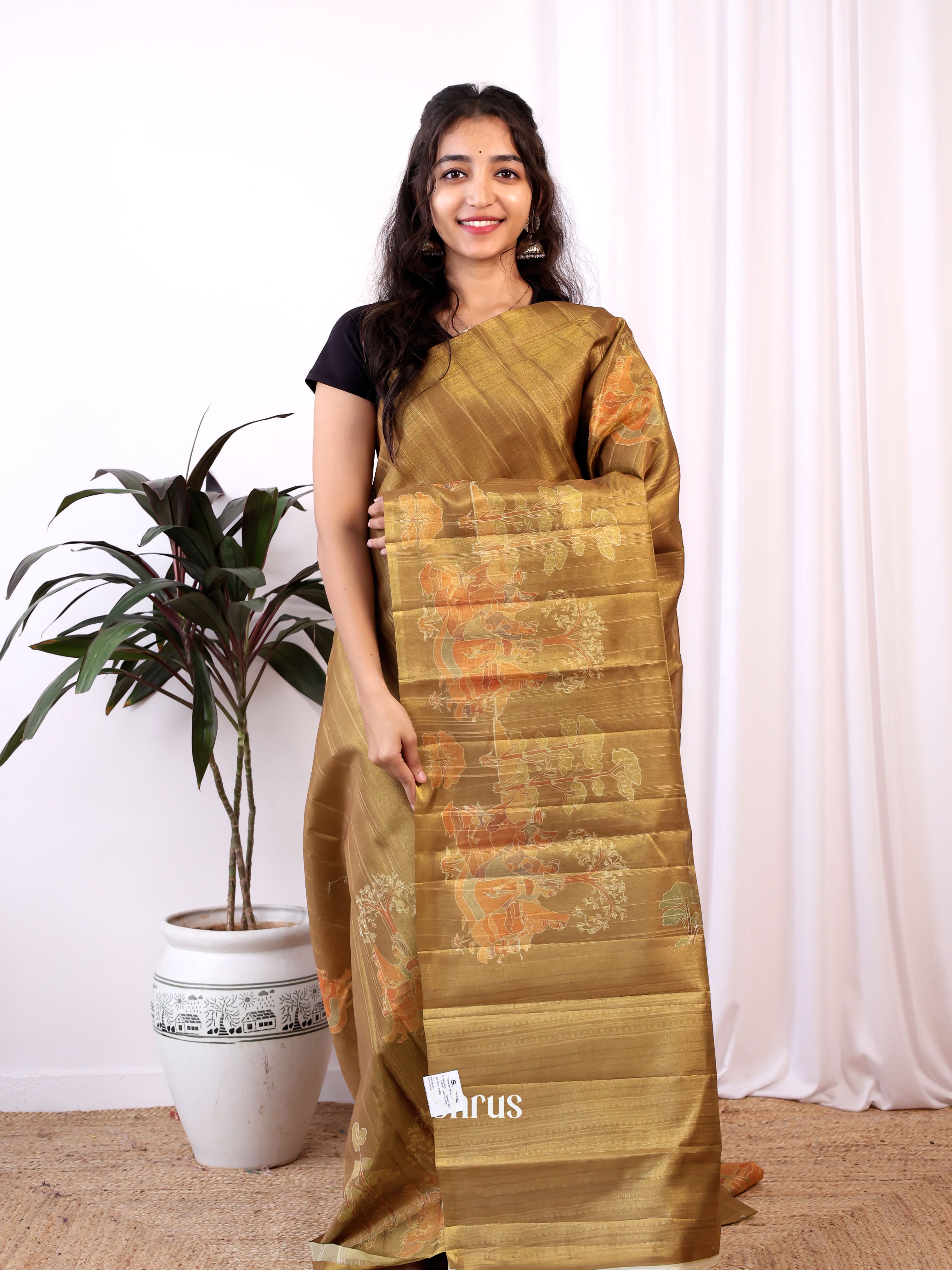 Golden Brown- Semi Tussar Saree