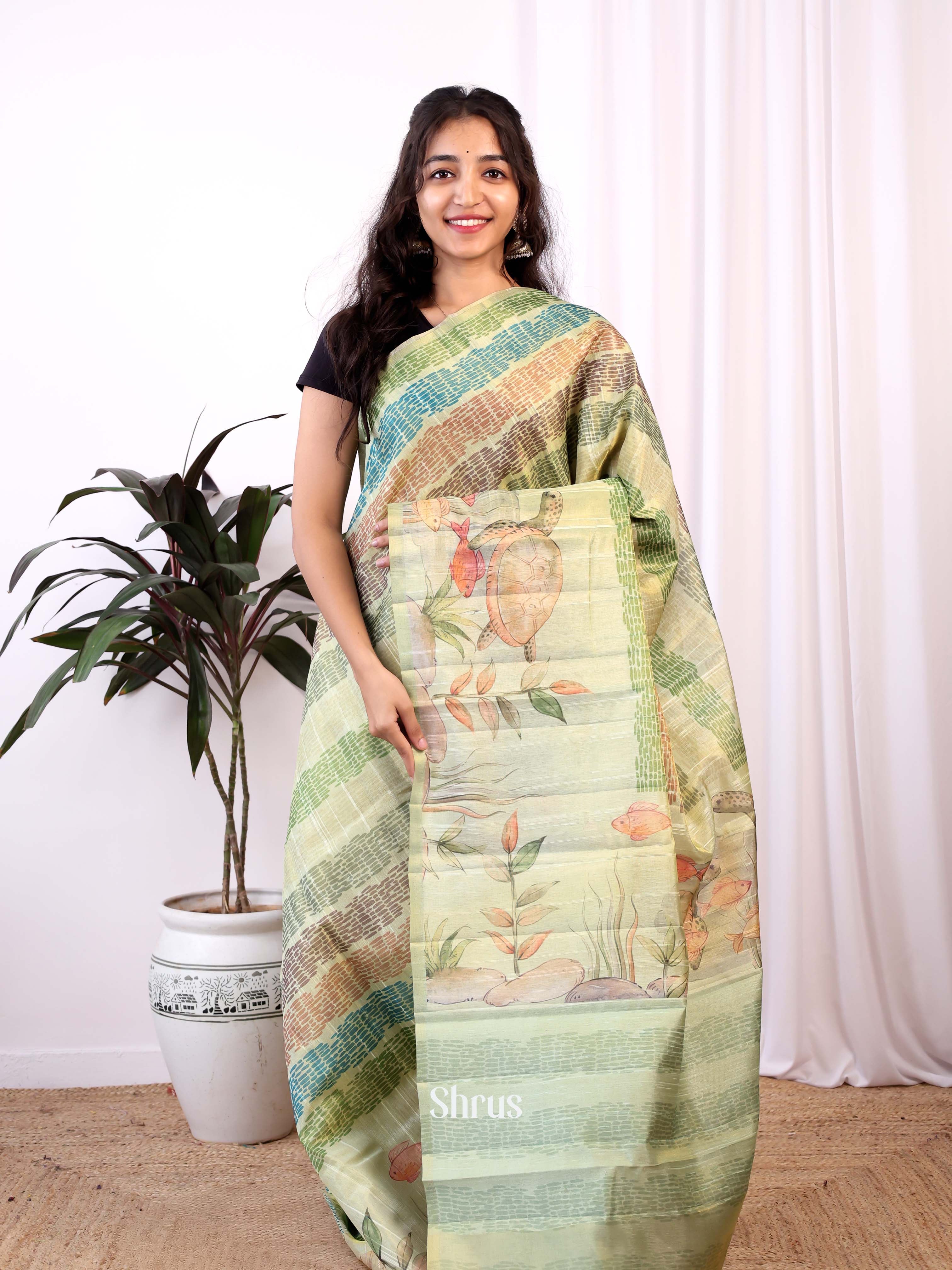 Green- Semi Tussar Saree