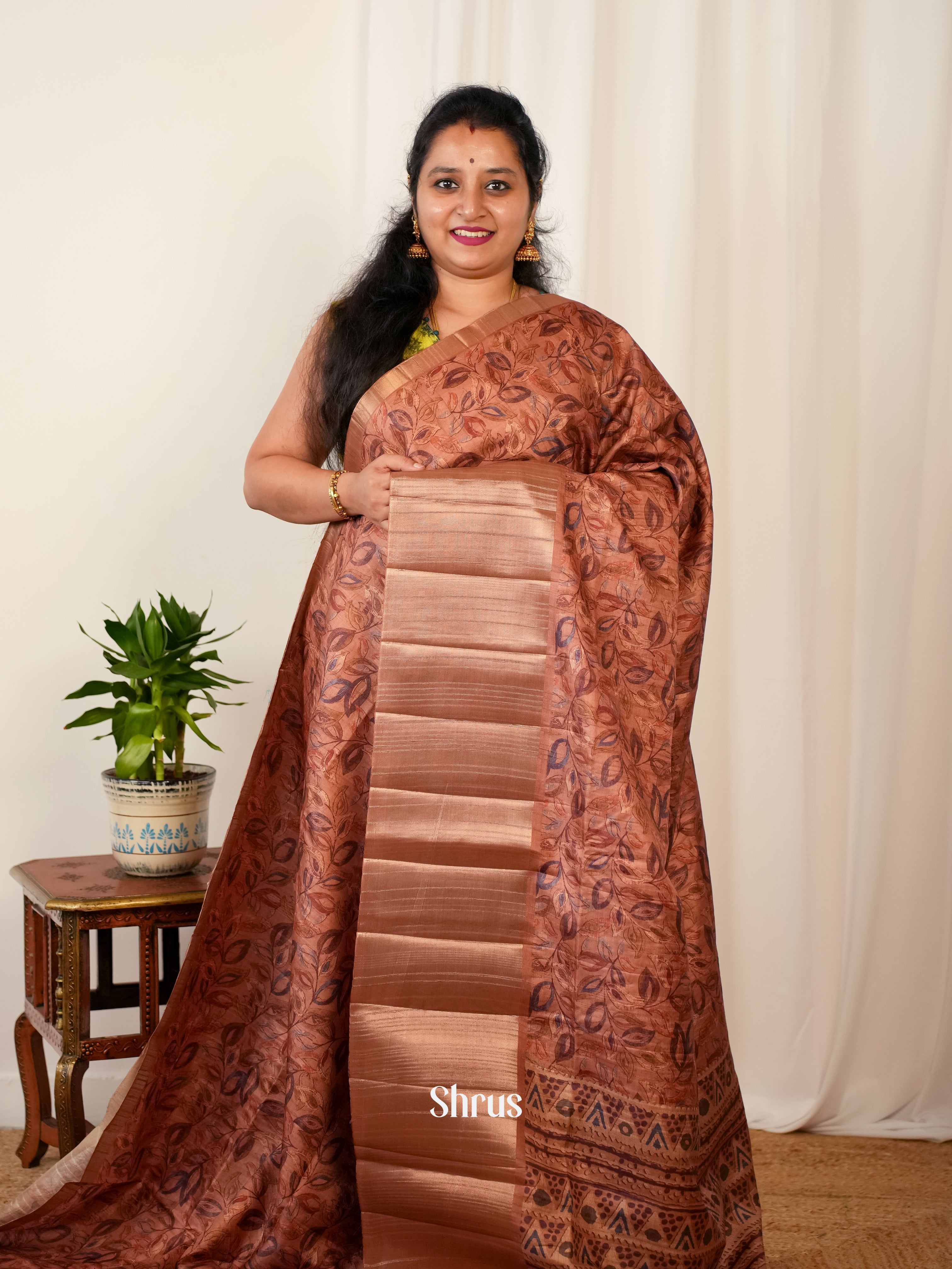 Brown - Matka Cotton Saree