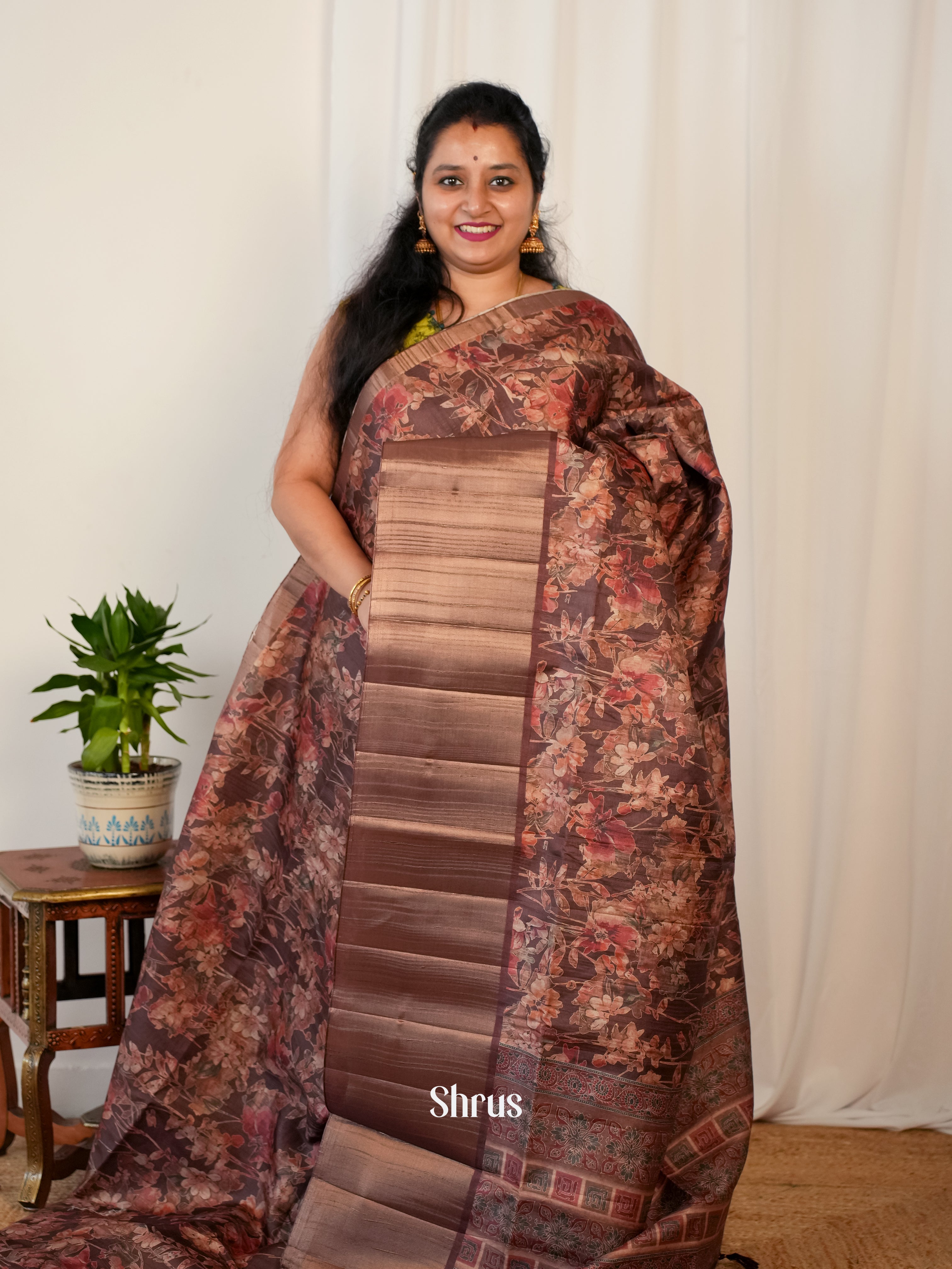 Brown - Matka Cotton Saree