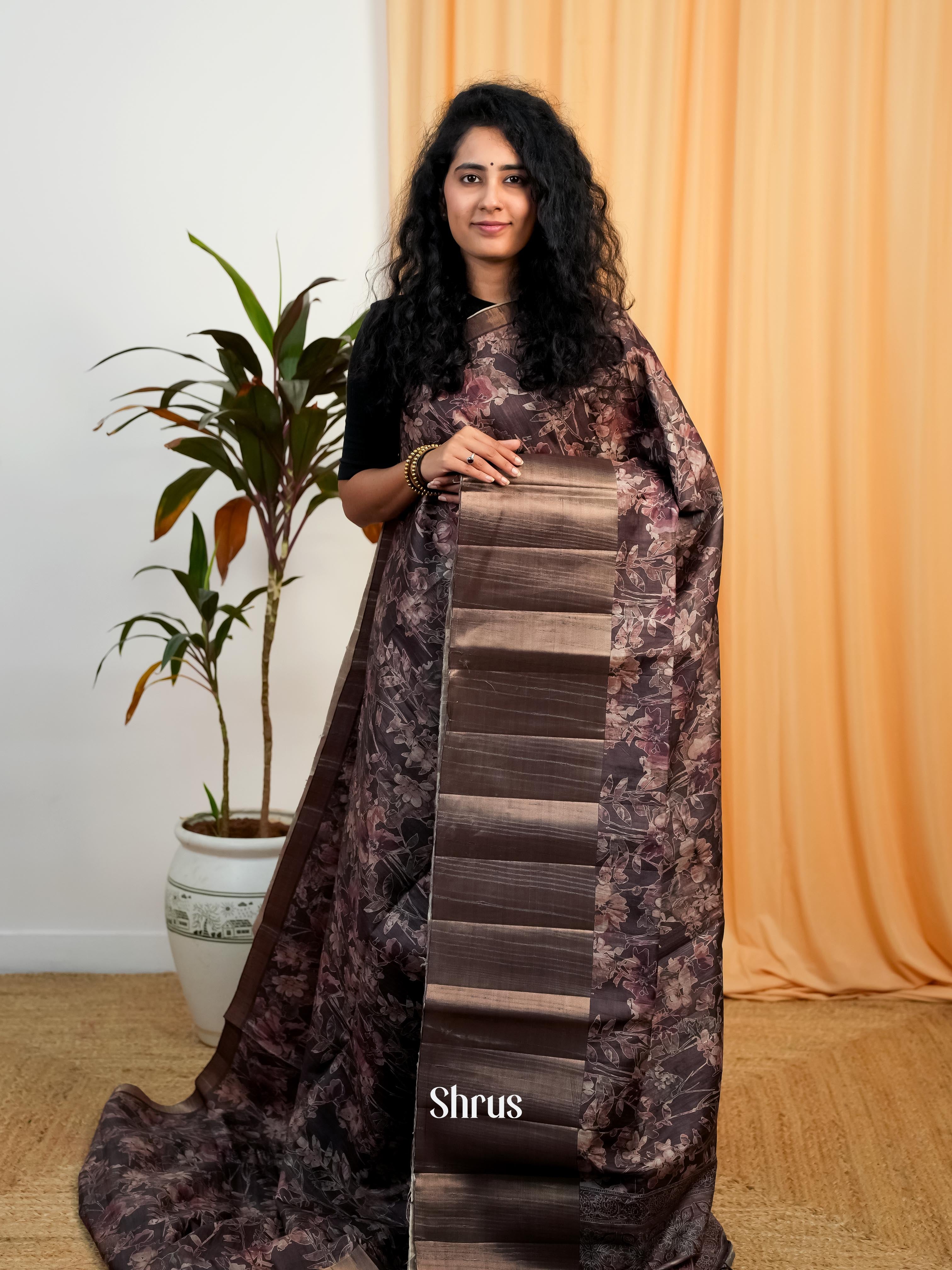 Brown - Matka Cotton Saree