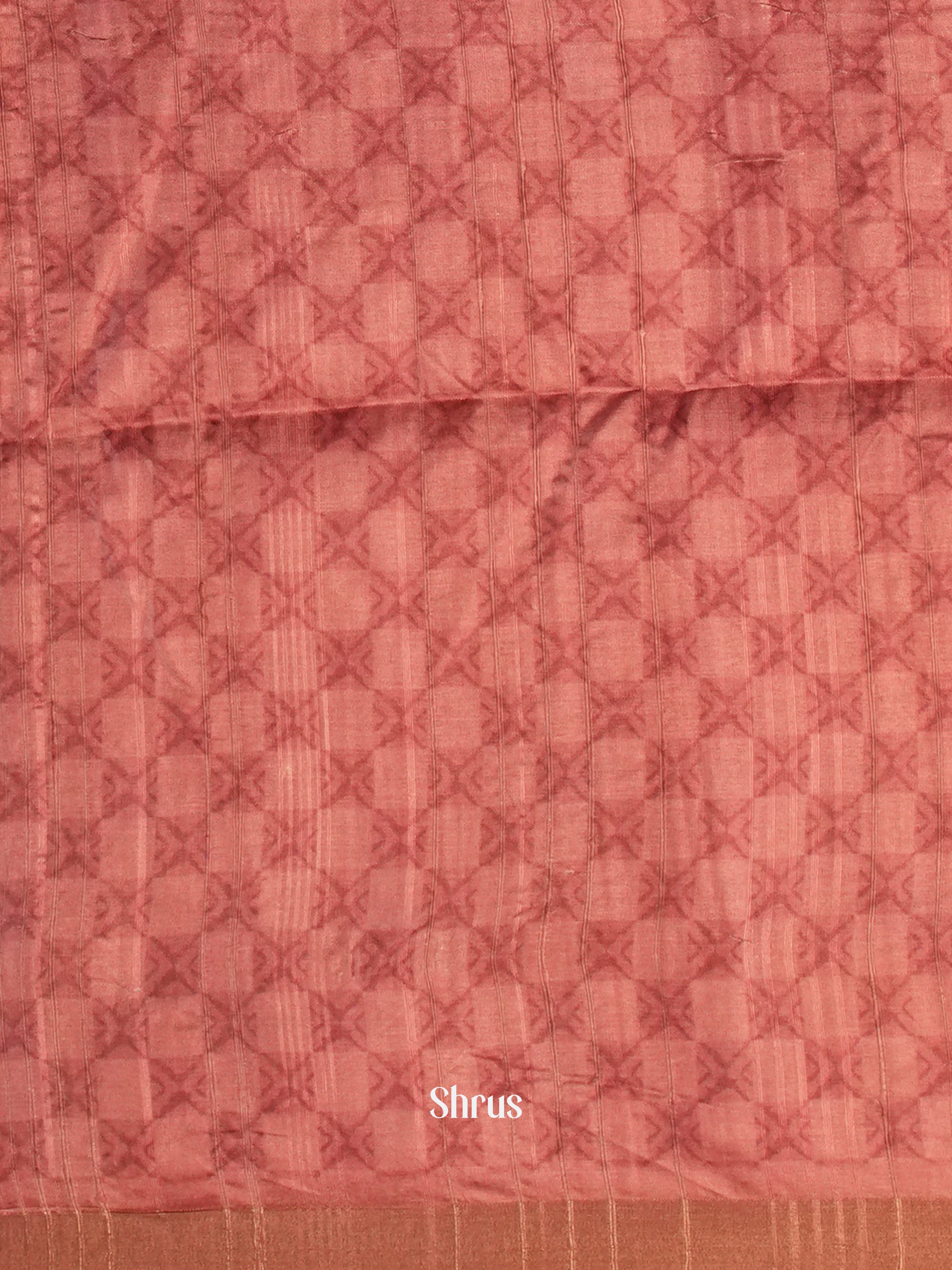 Onion Pink - Matka Cotton Saree