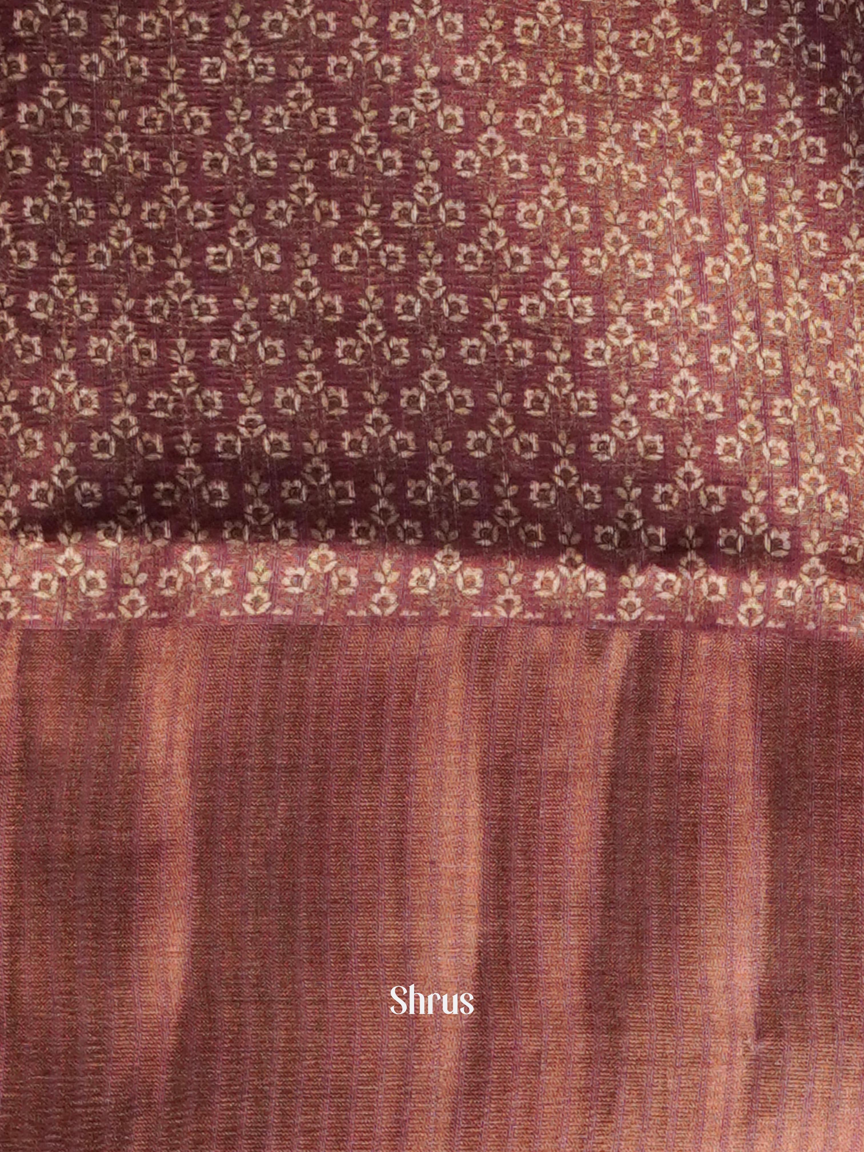 Dark Peachy Pink  - matka Cotton Saree