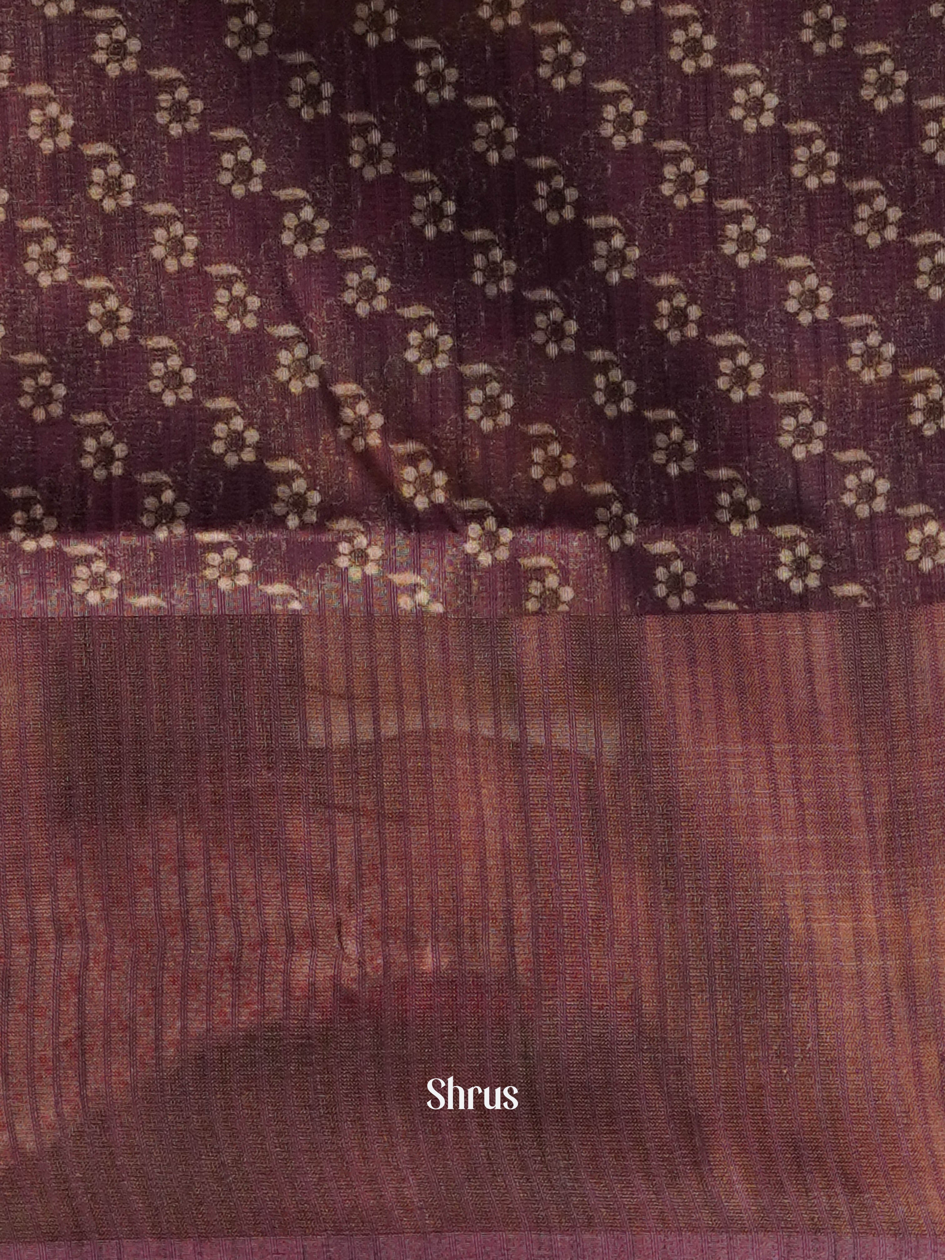 Glitterring Maroon  - matka Cotton Saree