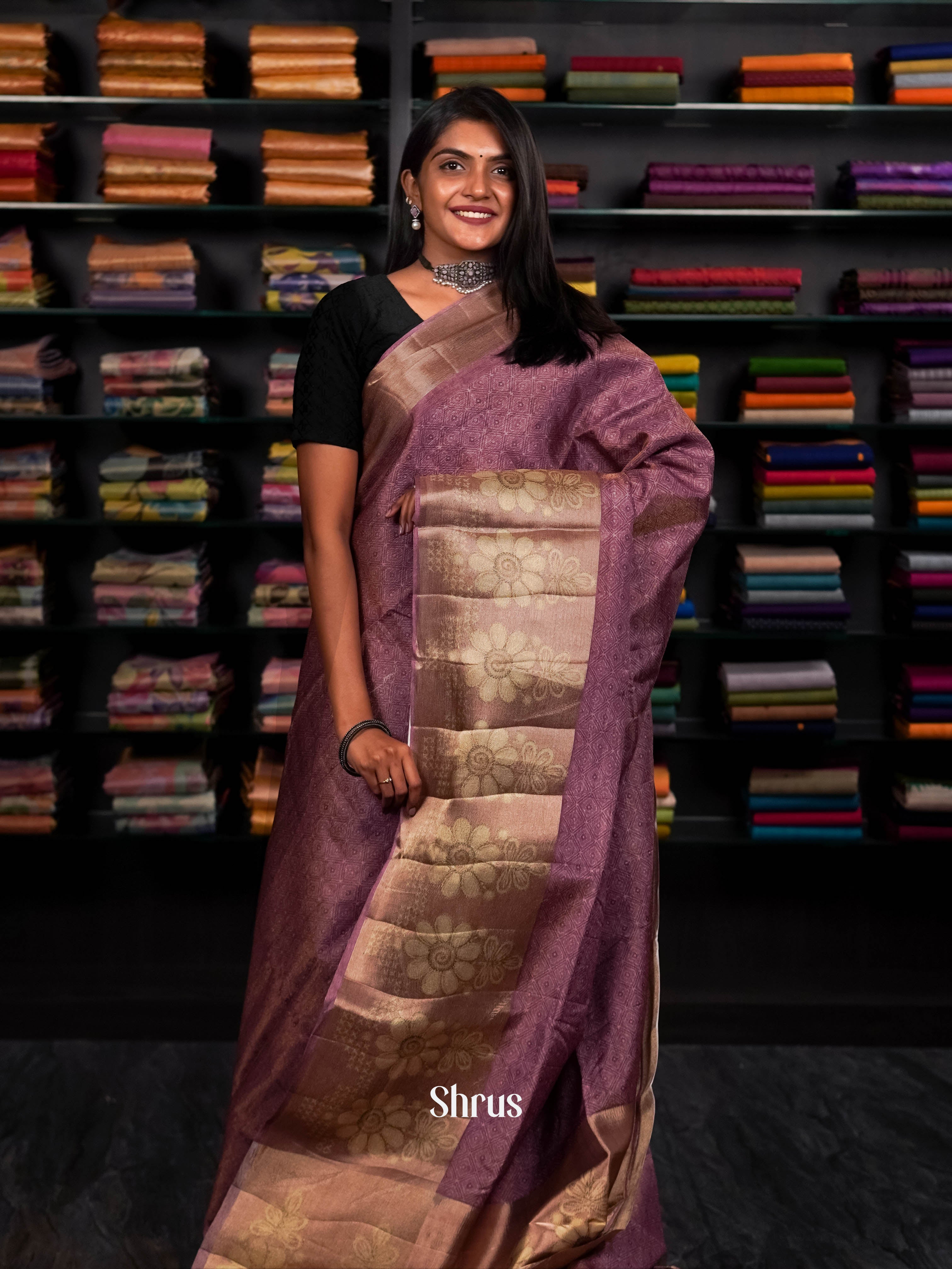 Dark Onion Pink - matka Cotton Saree