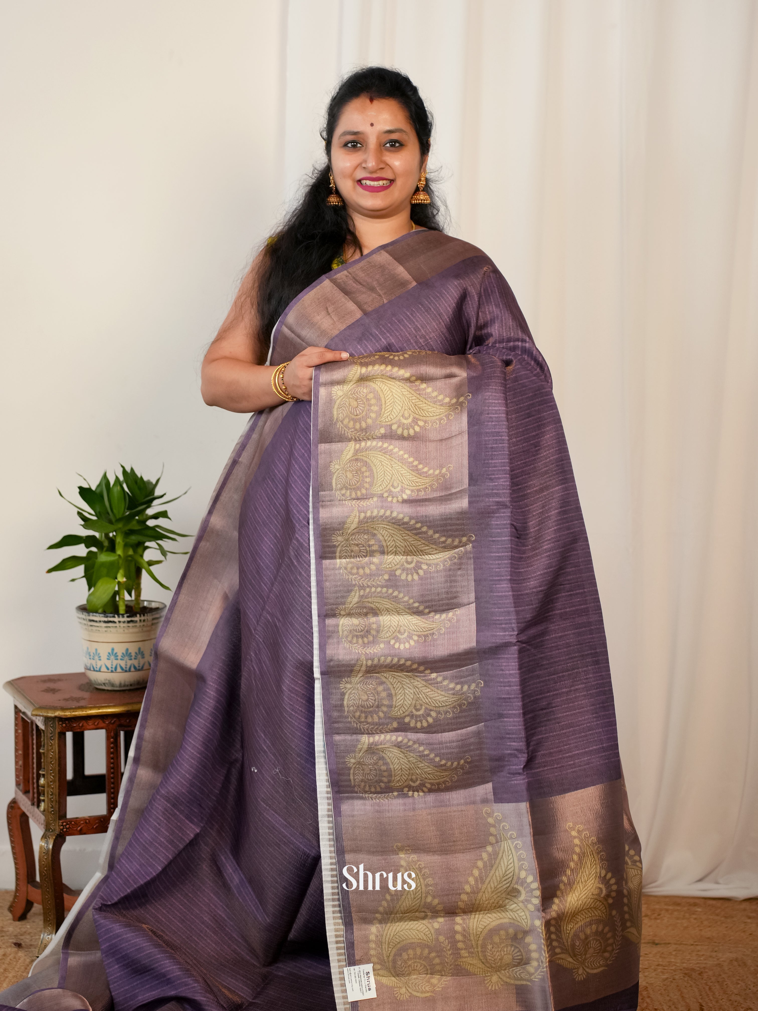 Purple - Matka Cotton Saree