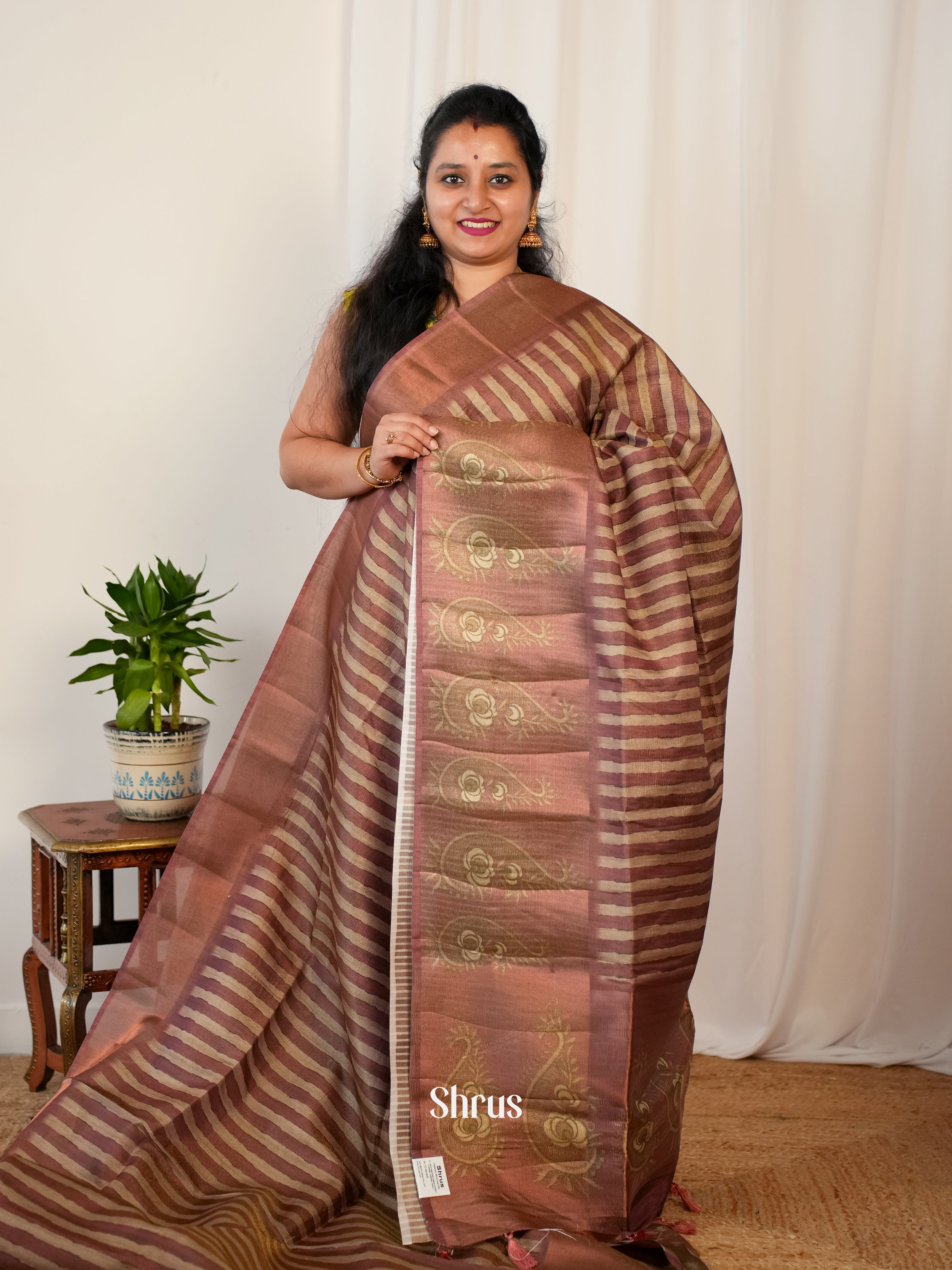 Brown - Matka Cotton Saree