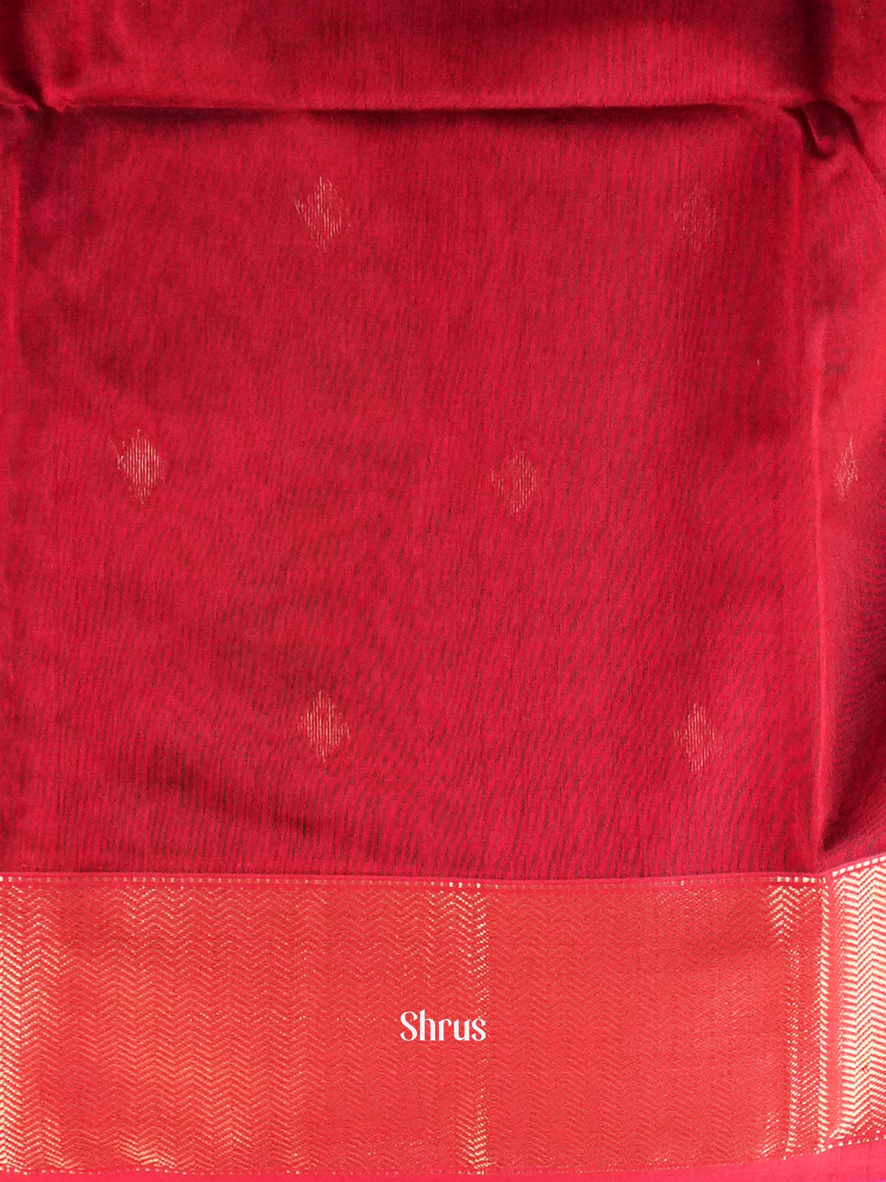 Dark Blue & Red   - Maheshwari silkcotton Saree