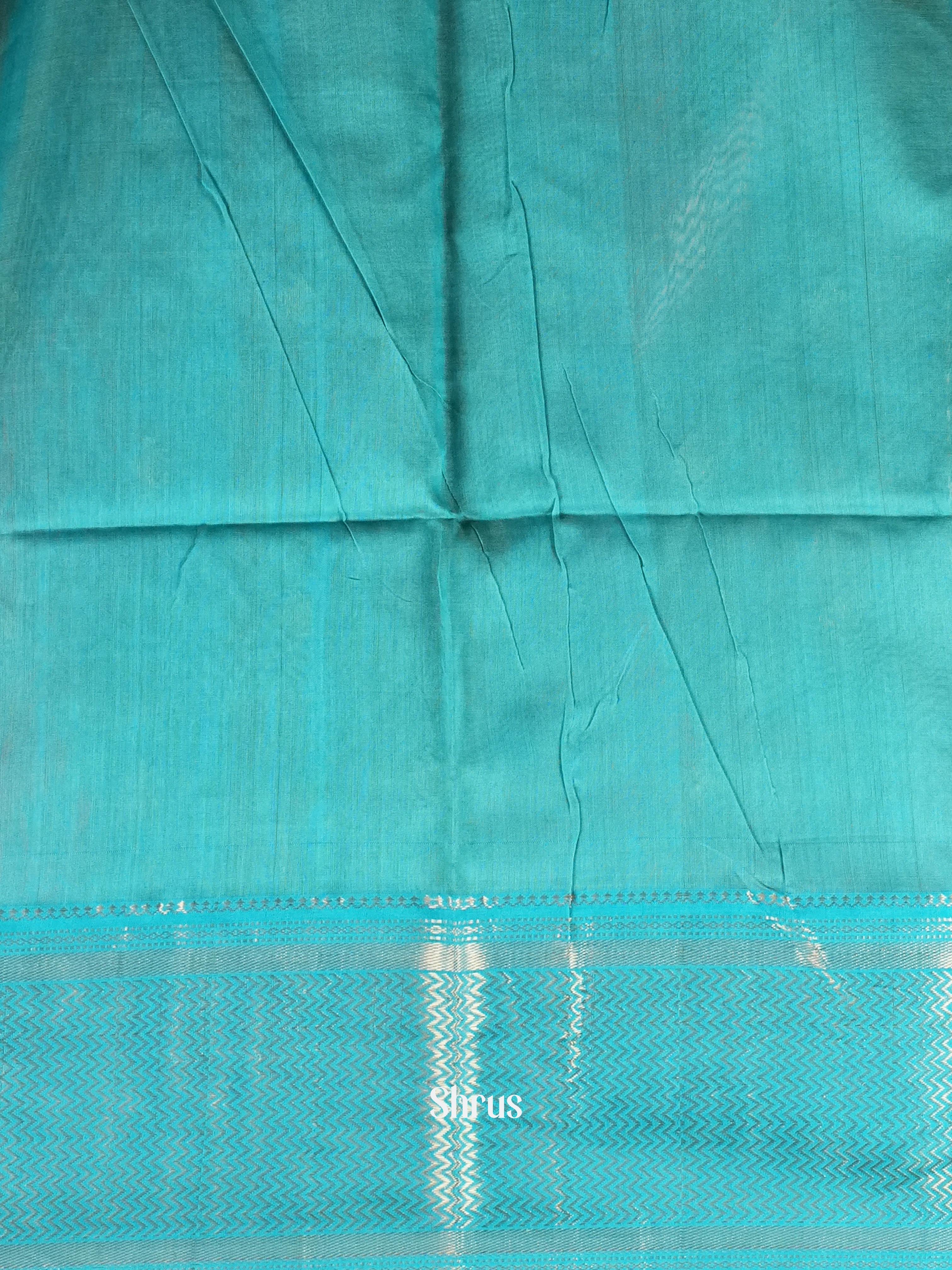 Yellow Blue Maheshwari silkcotton Saree