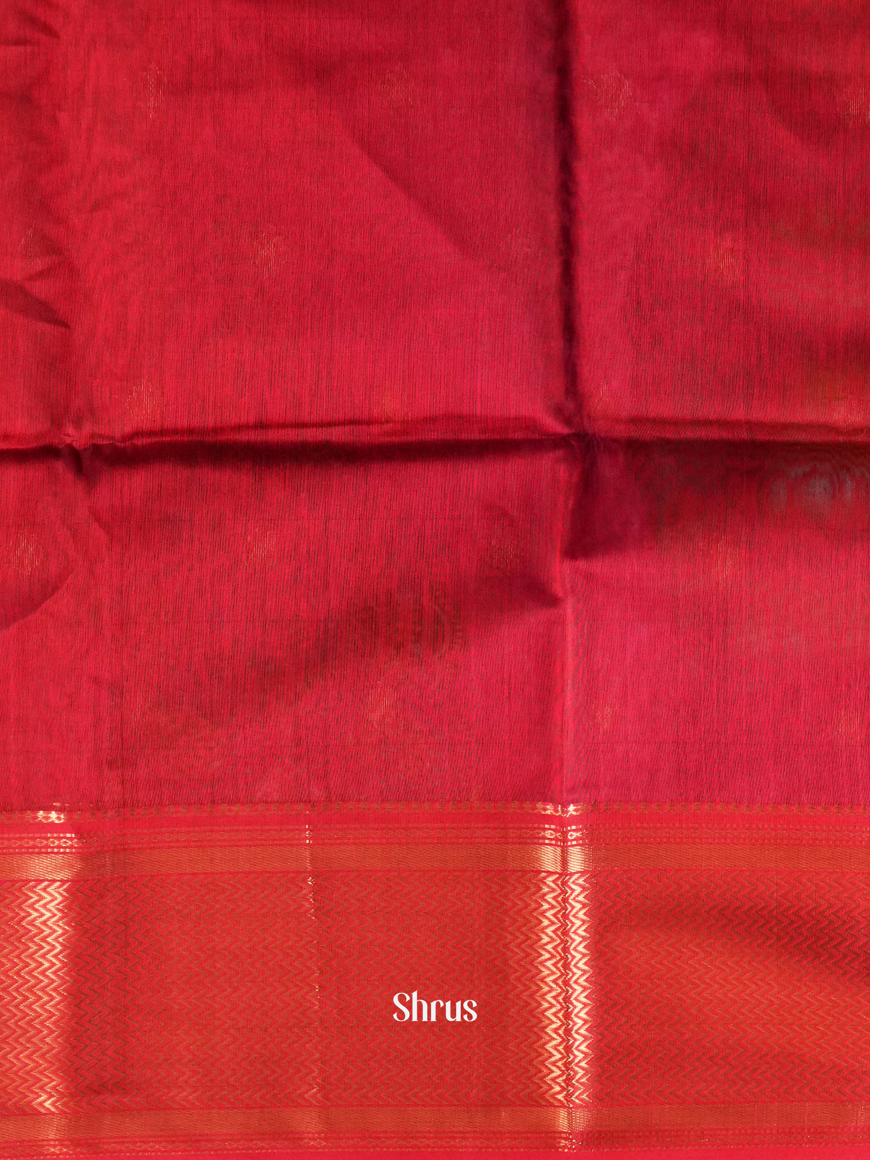 Green & Red Maheshwari silkcotton Saree