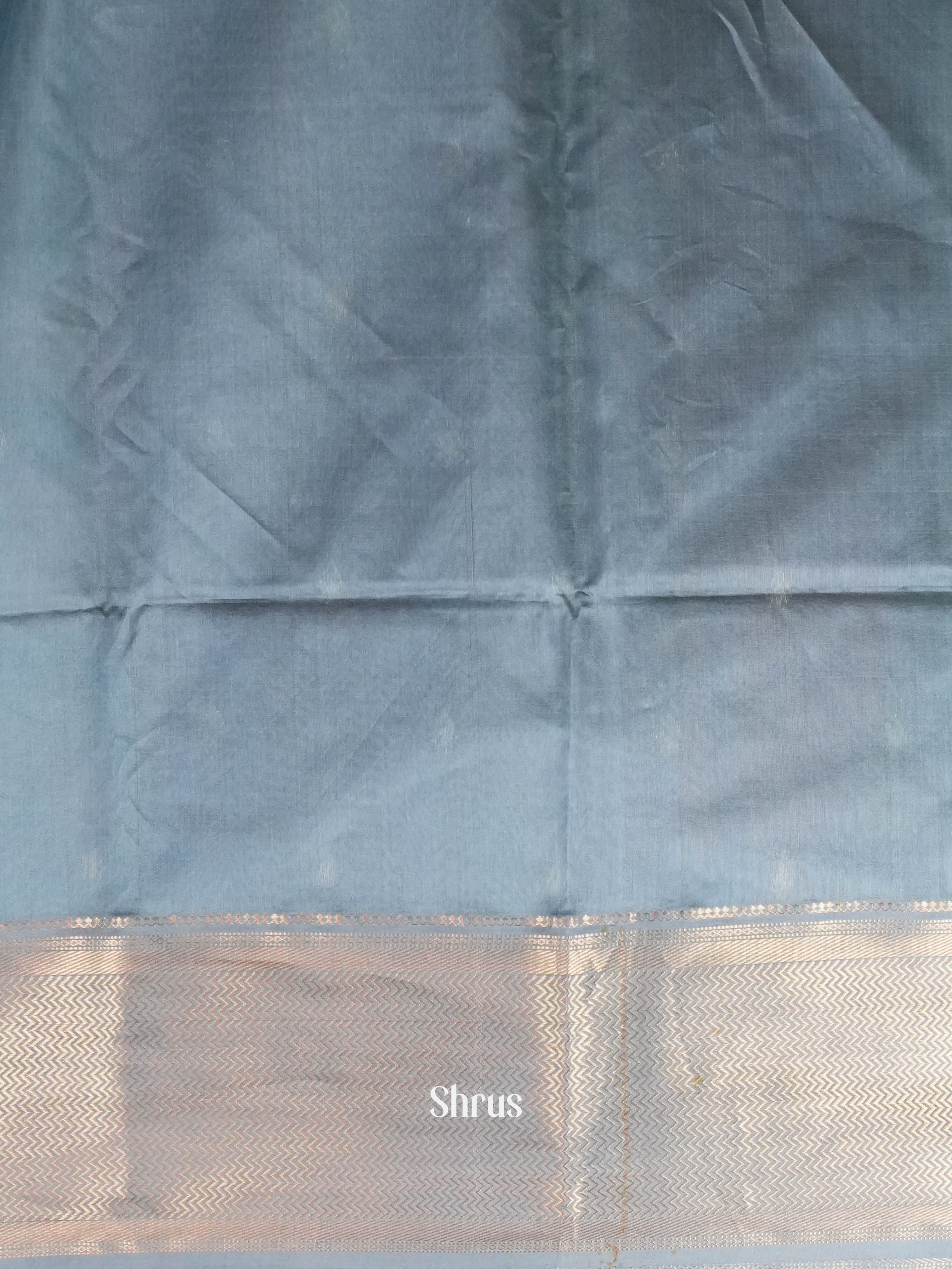 Ocean Green & Grey - Maheshwari silkcotton Saree