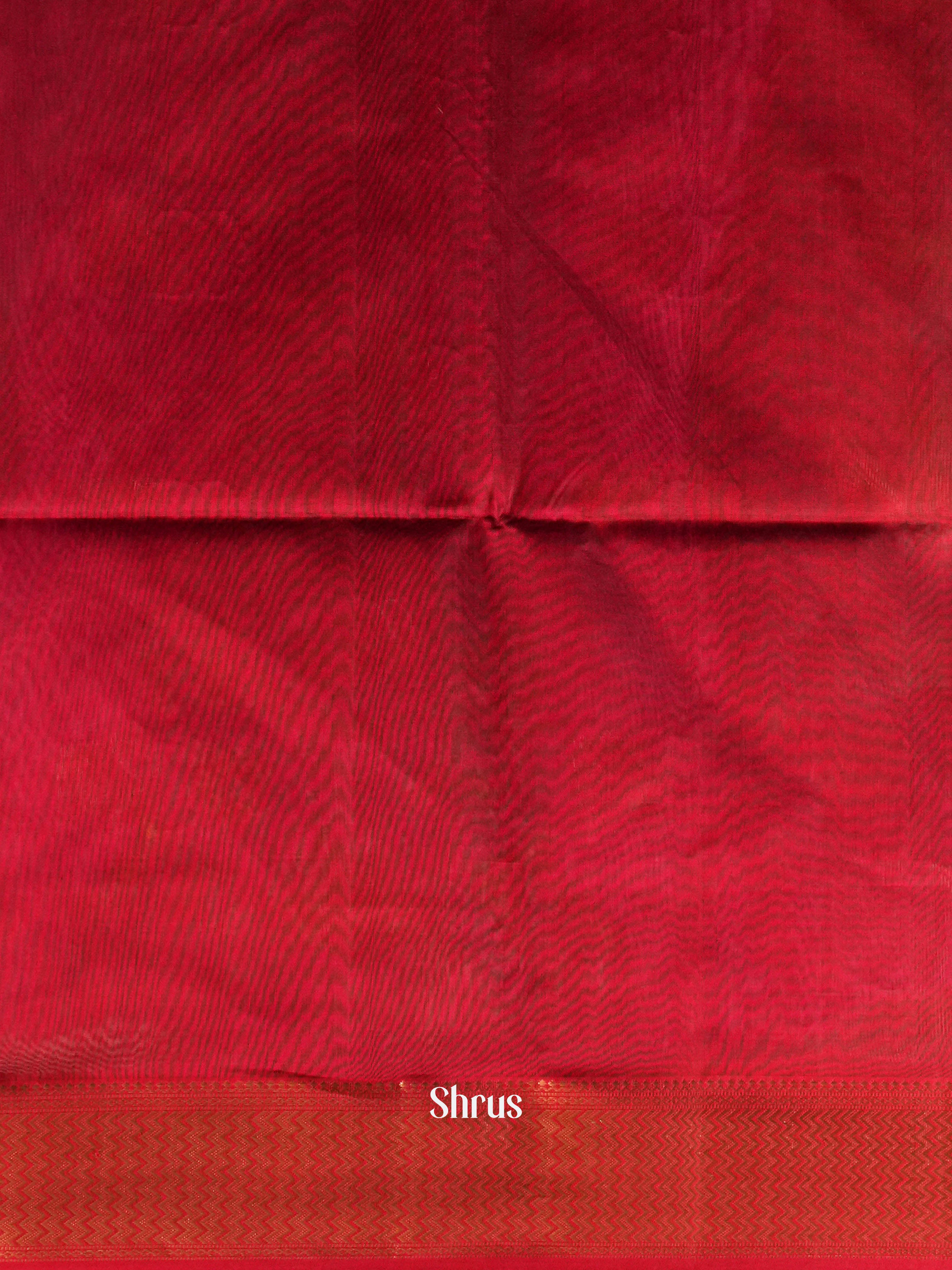 Blue & Red Maheshwari silkcotton Saree