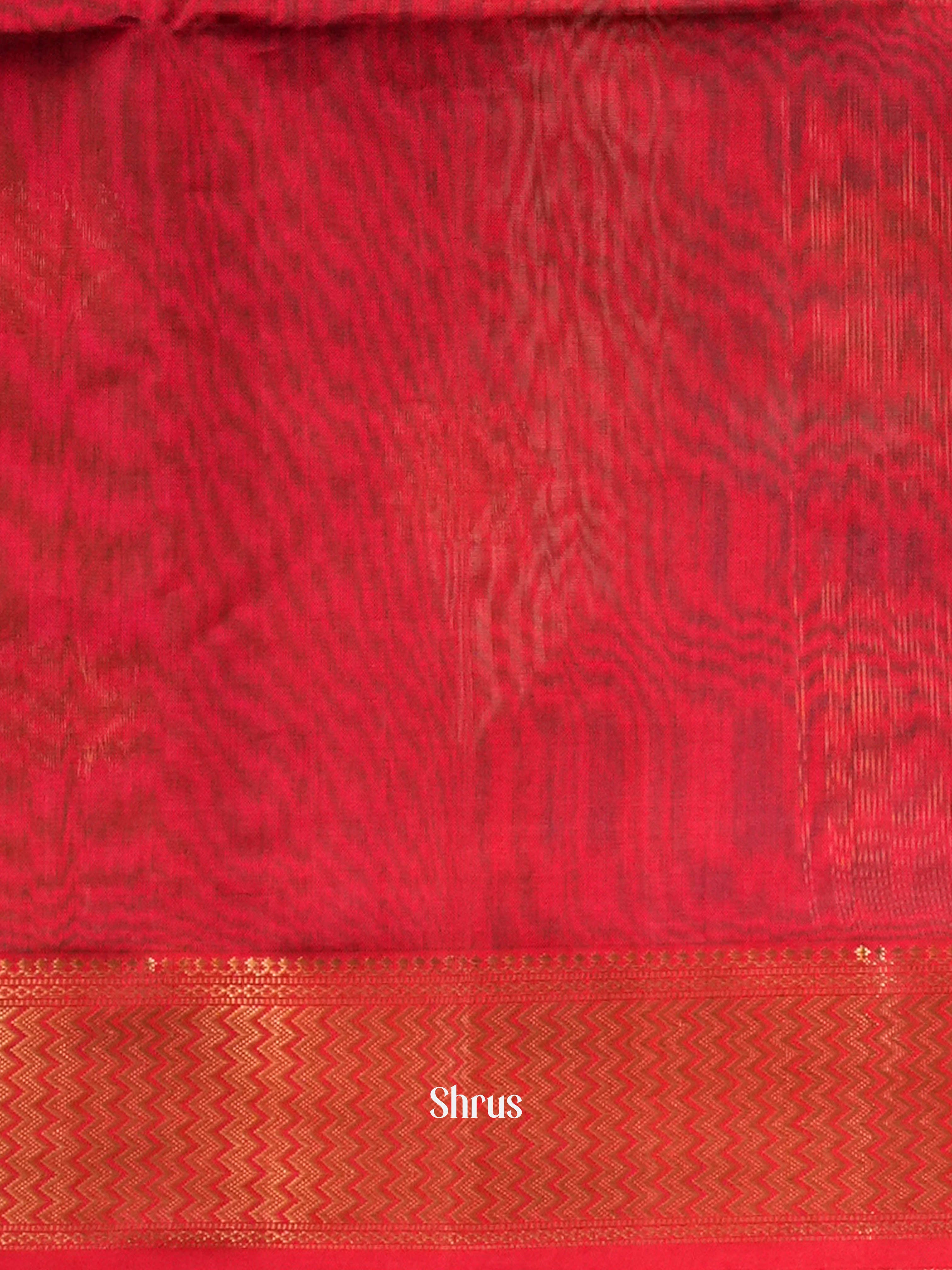 Black Red Maheshwari silkcotton SareeCIS05060