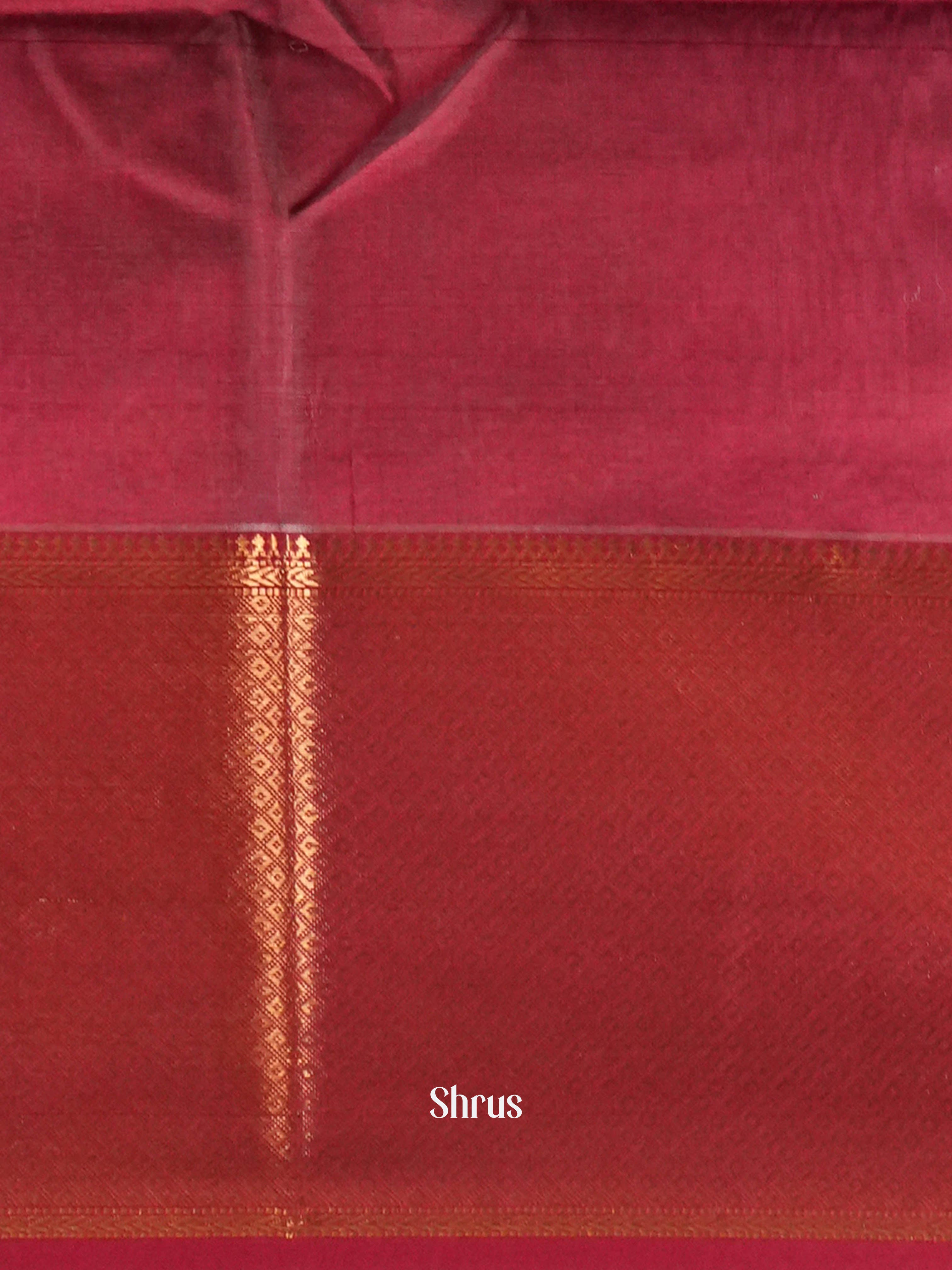 Cream Maheshwari silkcotton Saree