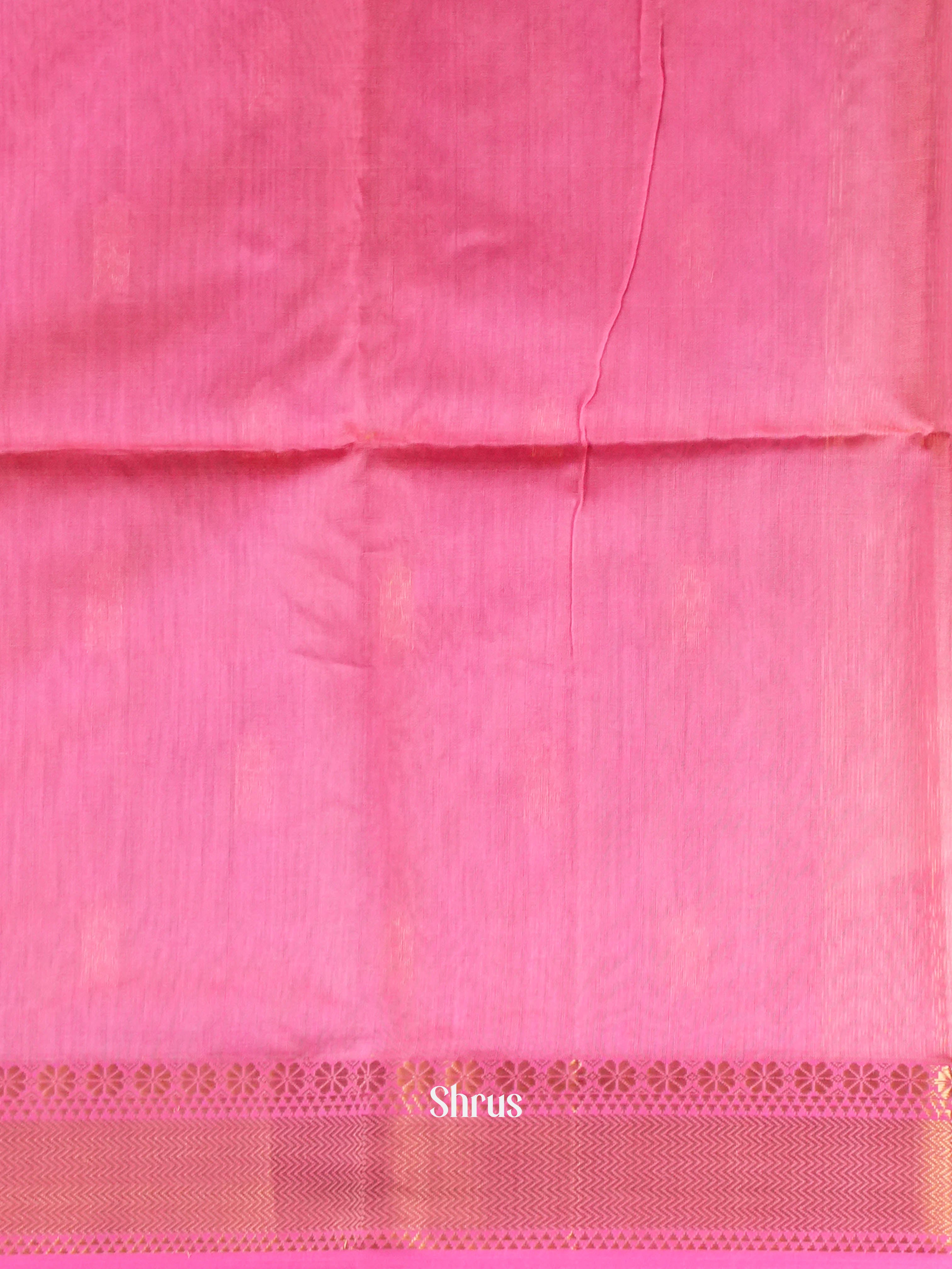 Yellow & Pink  - Maheshwari silkcotton Saree