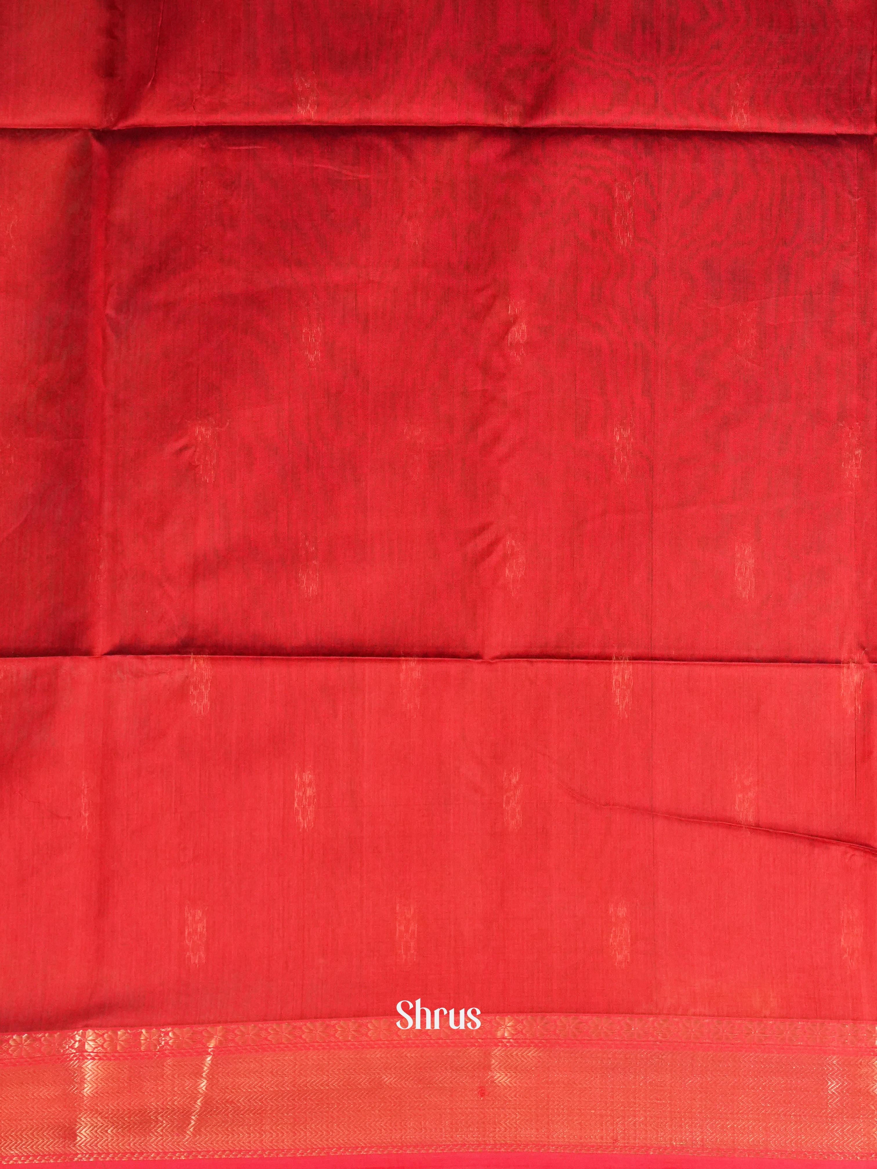 Black Red Maheshwari silkcotton Saree