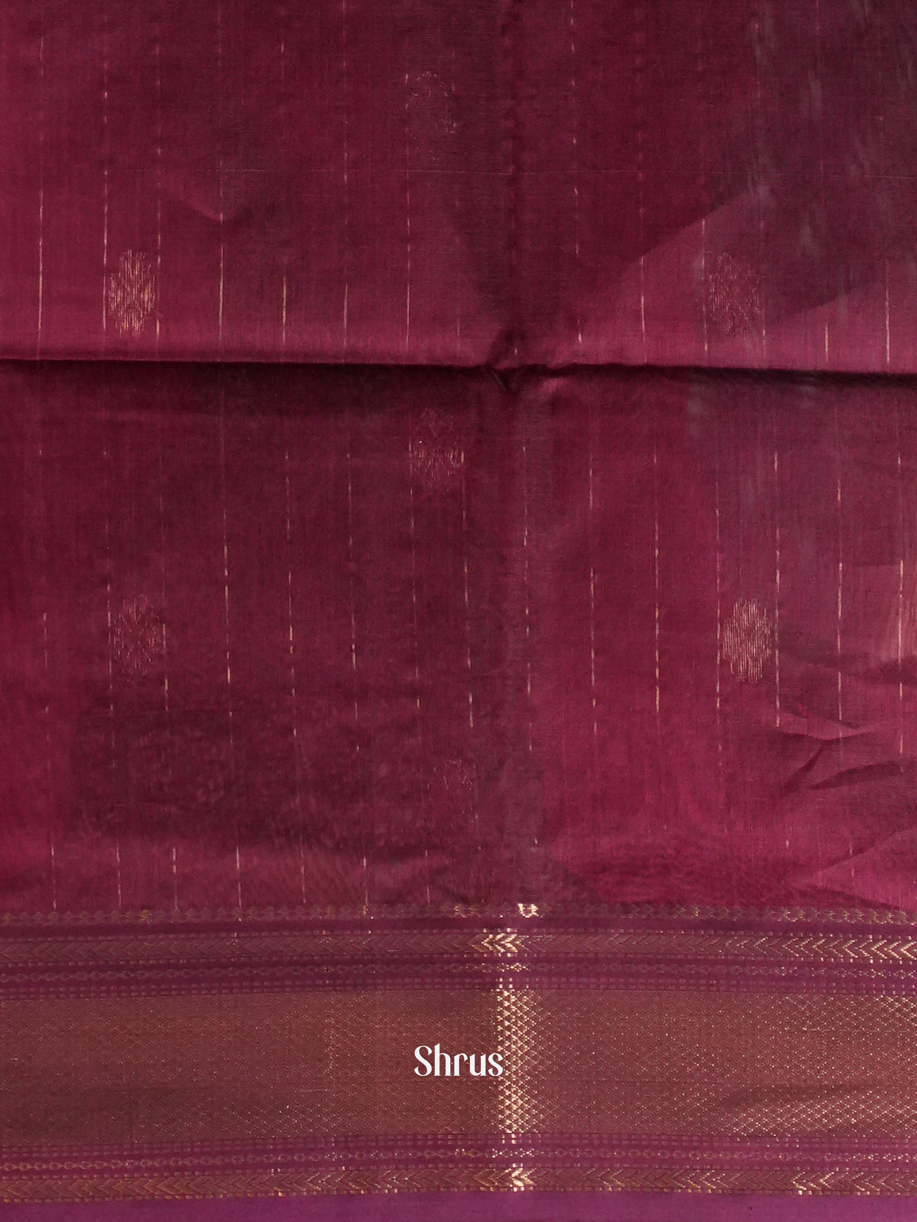 Deep wine Maheshwari silkcotton Saree