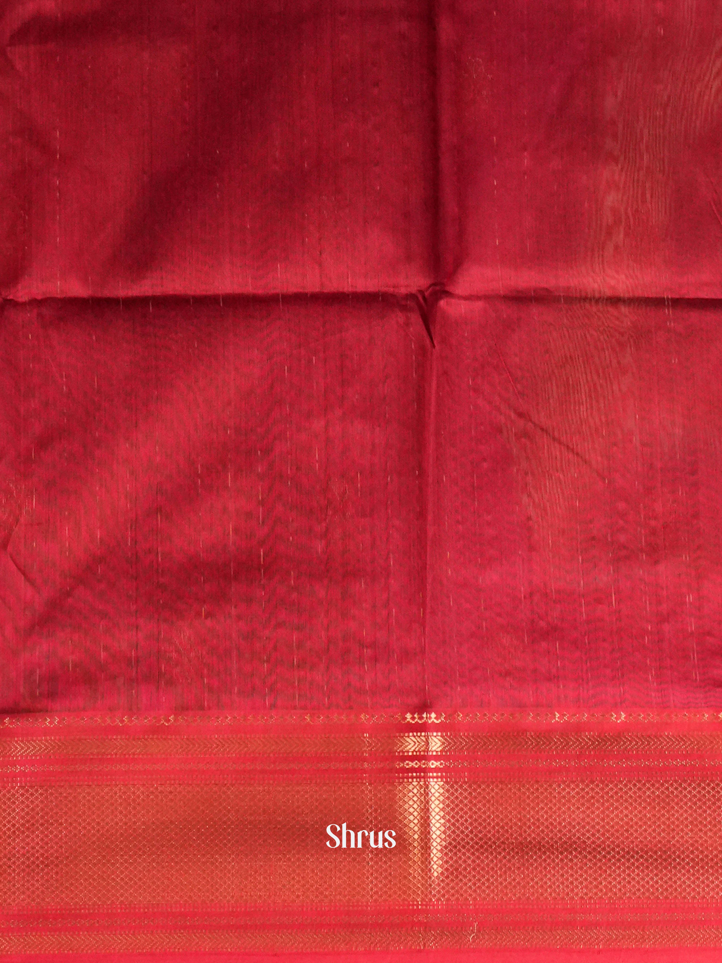 Green &red  Maheshwari silkcotton Saree