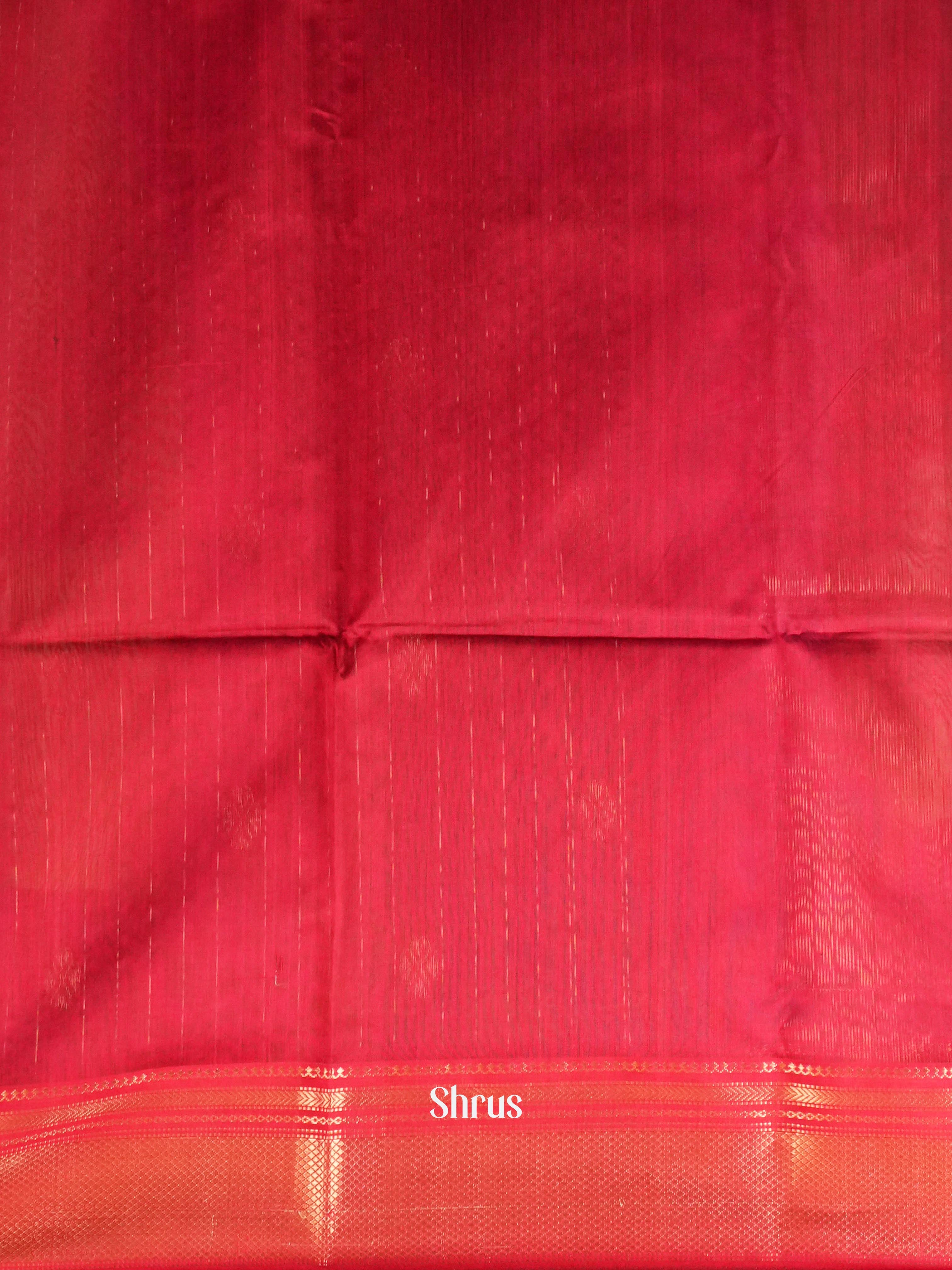 Green & Red - Kanchipuram-halfpure Saree