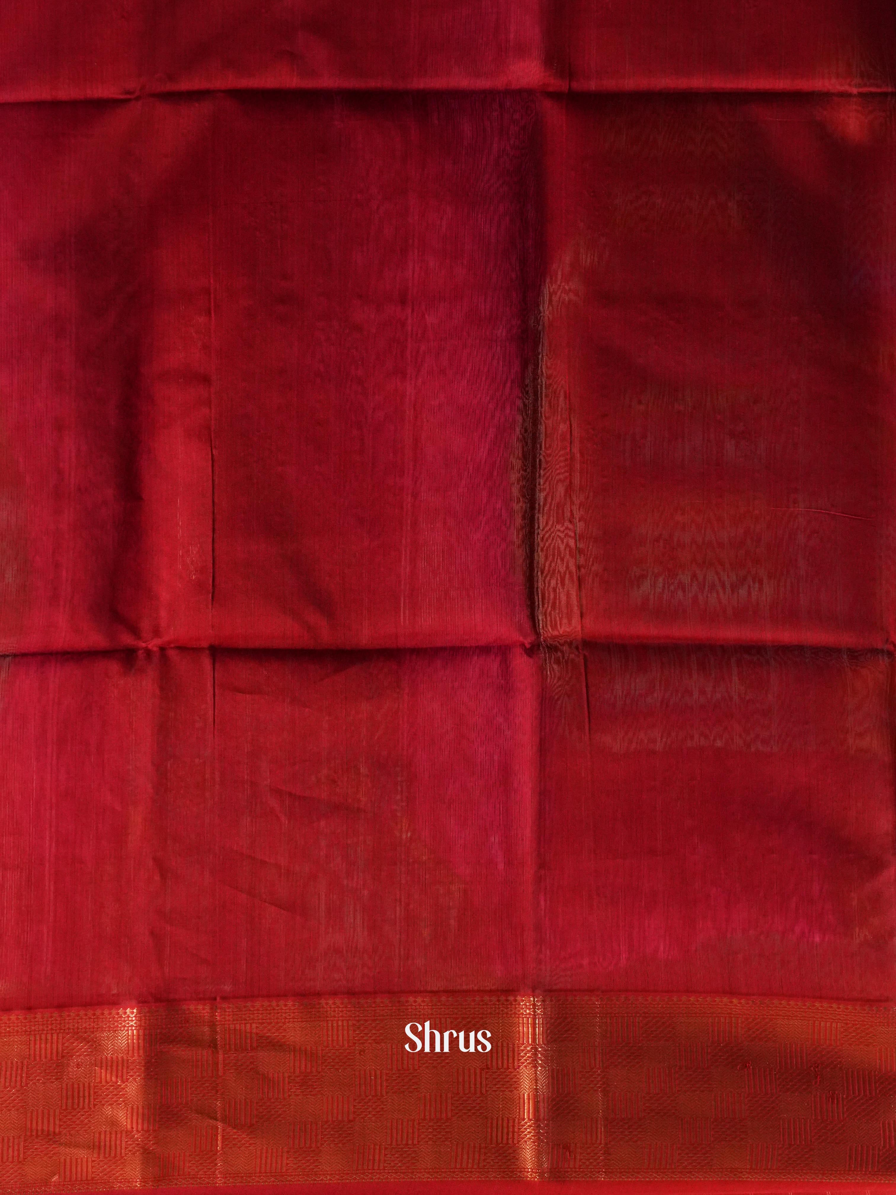 Orange & Maroon  - Maheshwari silkcotton Saree