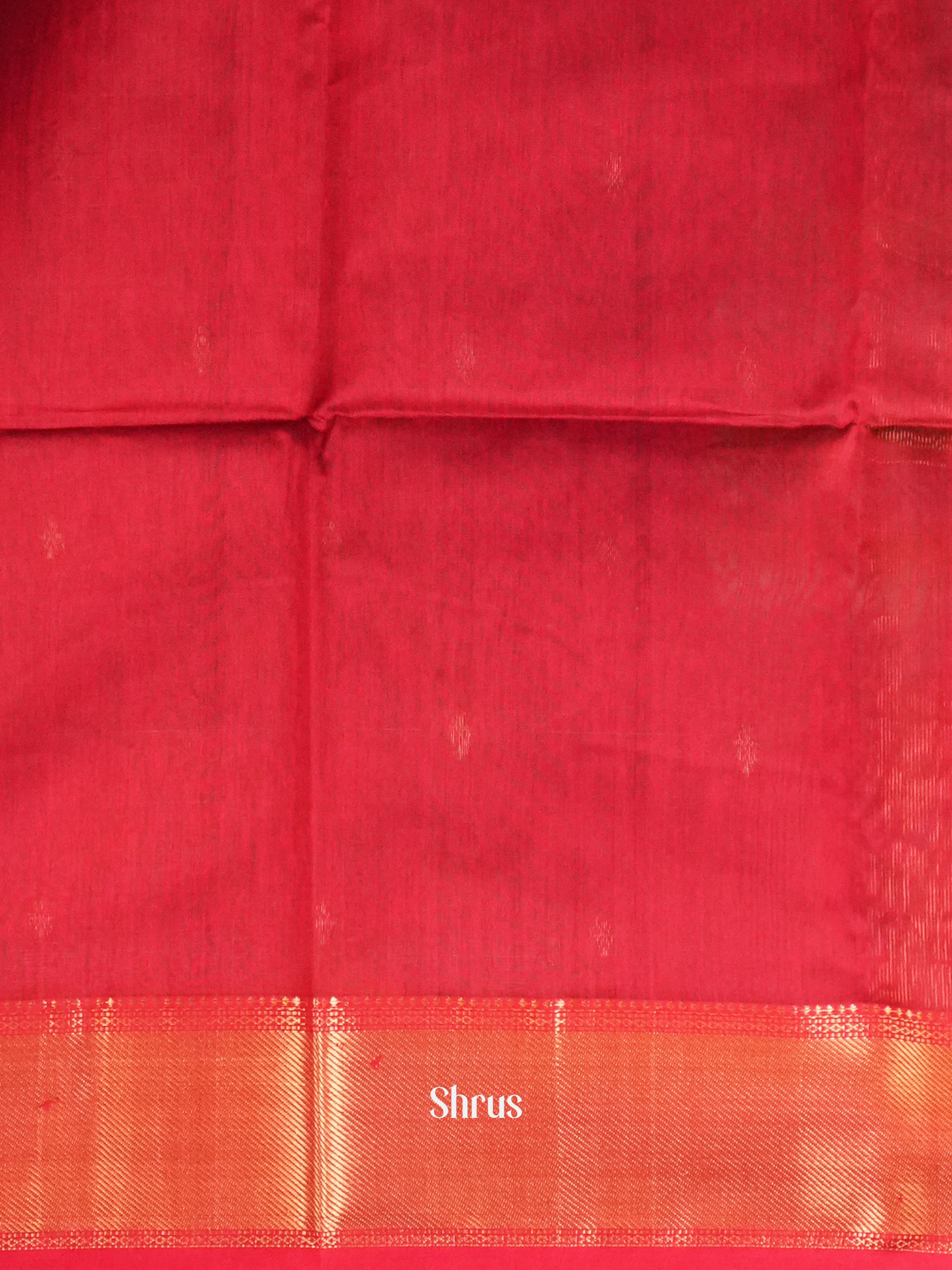 Black Red Maheshwari silkcotton Saree