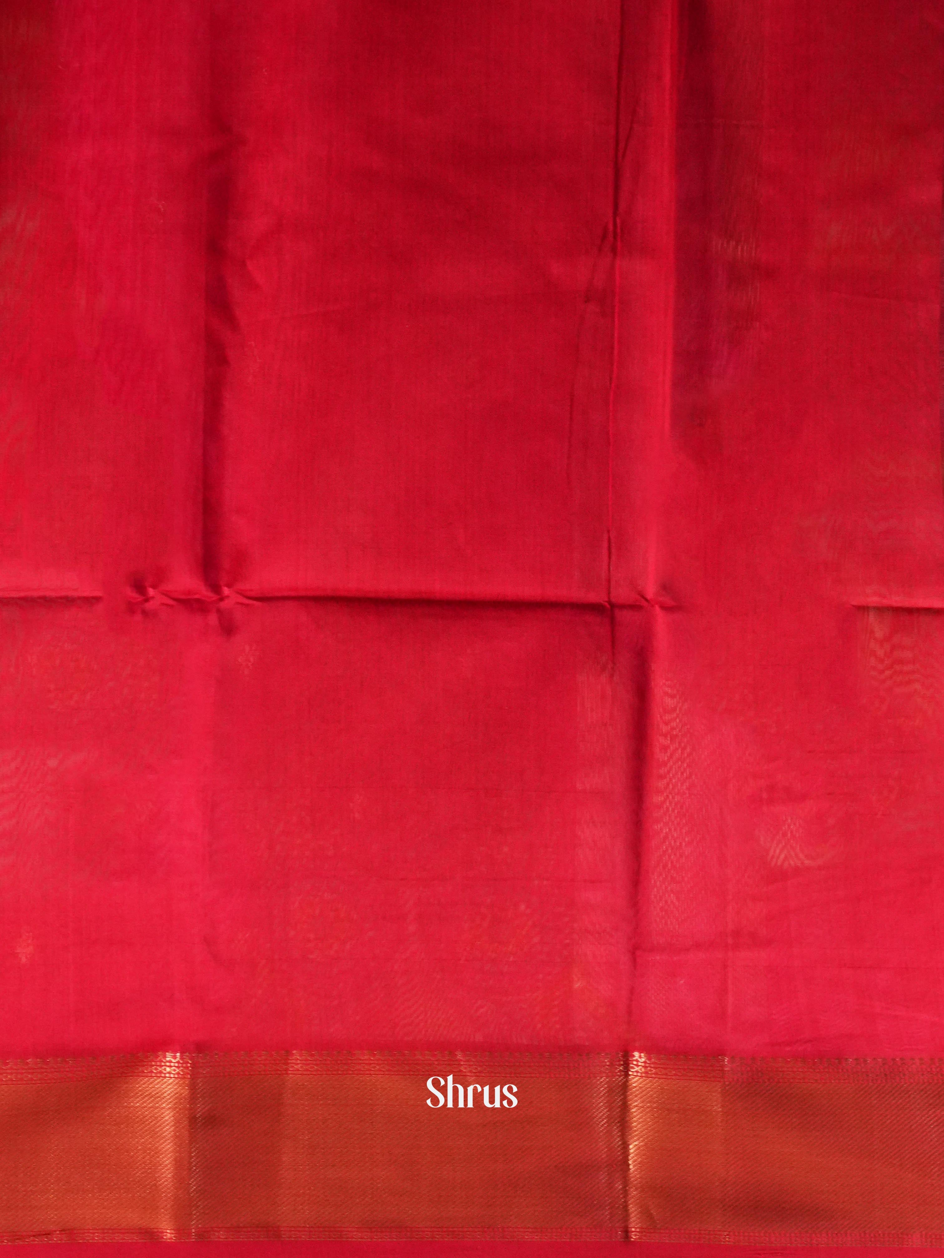 Red Maheshwari silkcotton Saree