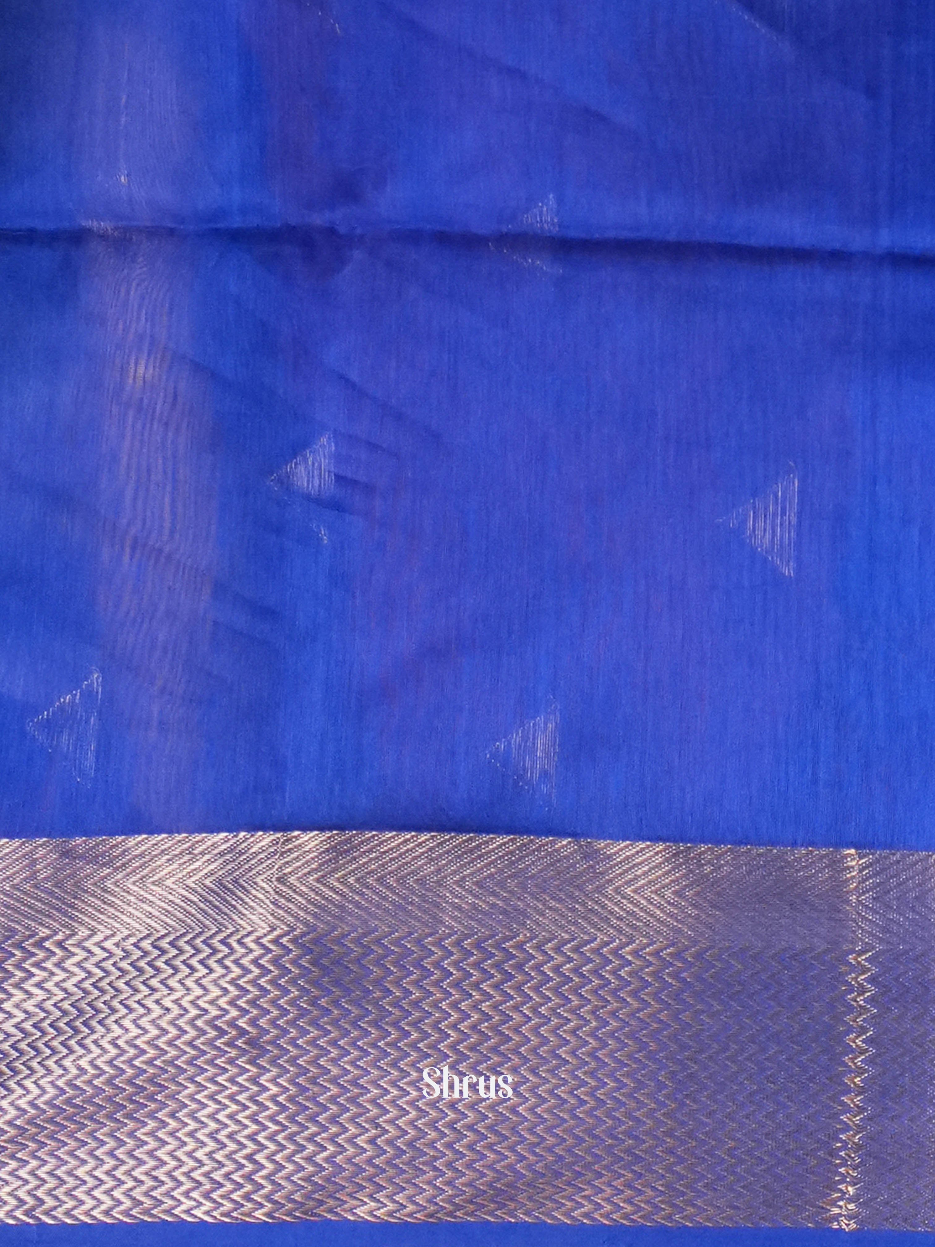 Blue Green  Maheshwari silkcotton Saree