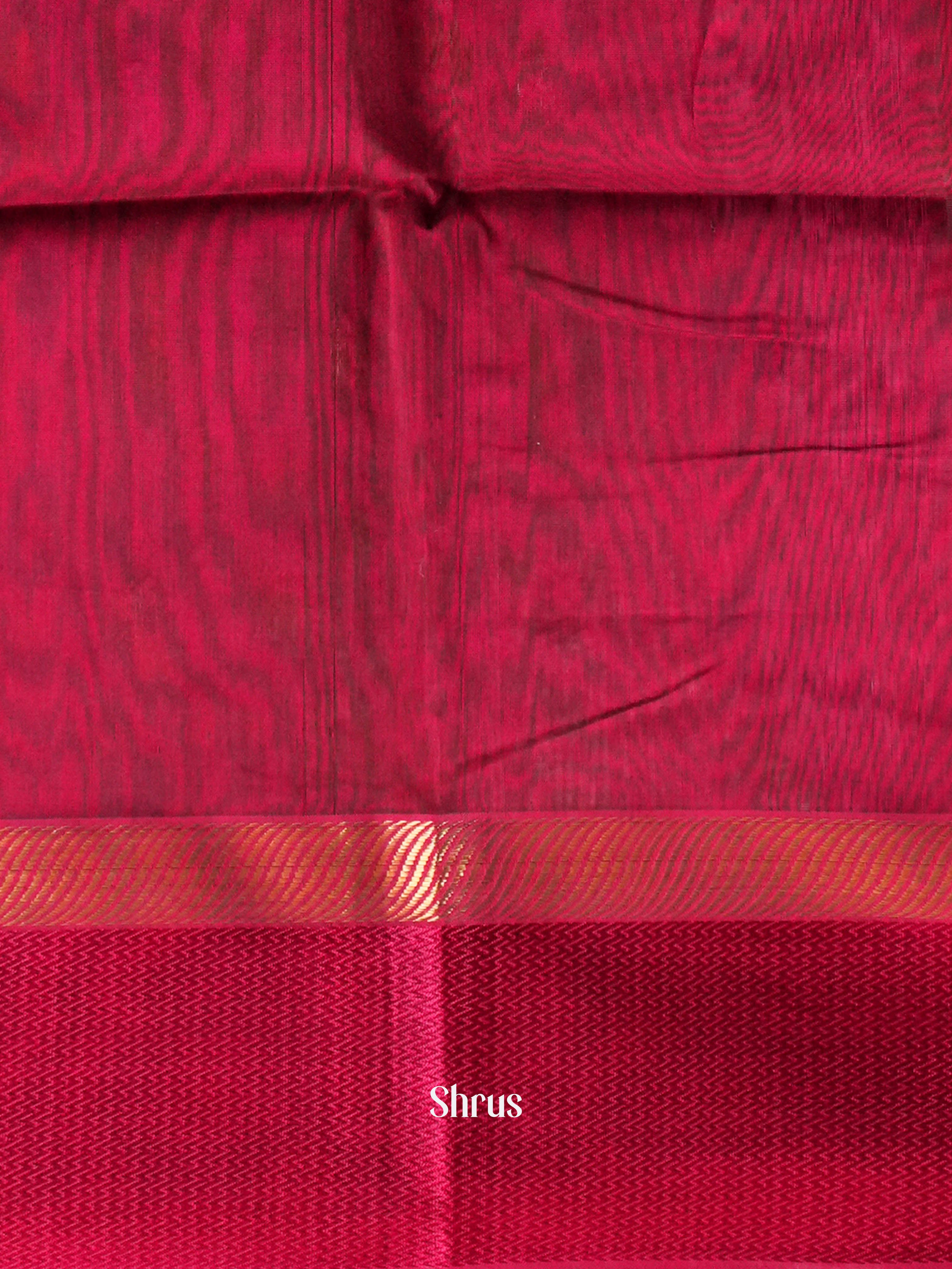 Mehendi green & Pink Maheshwari silkcotton Saree