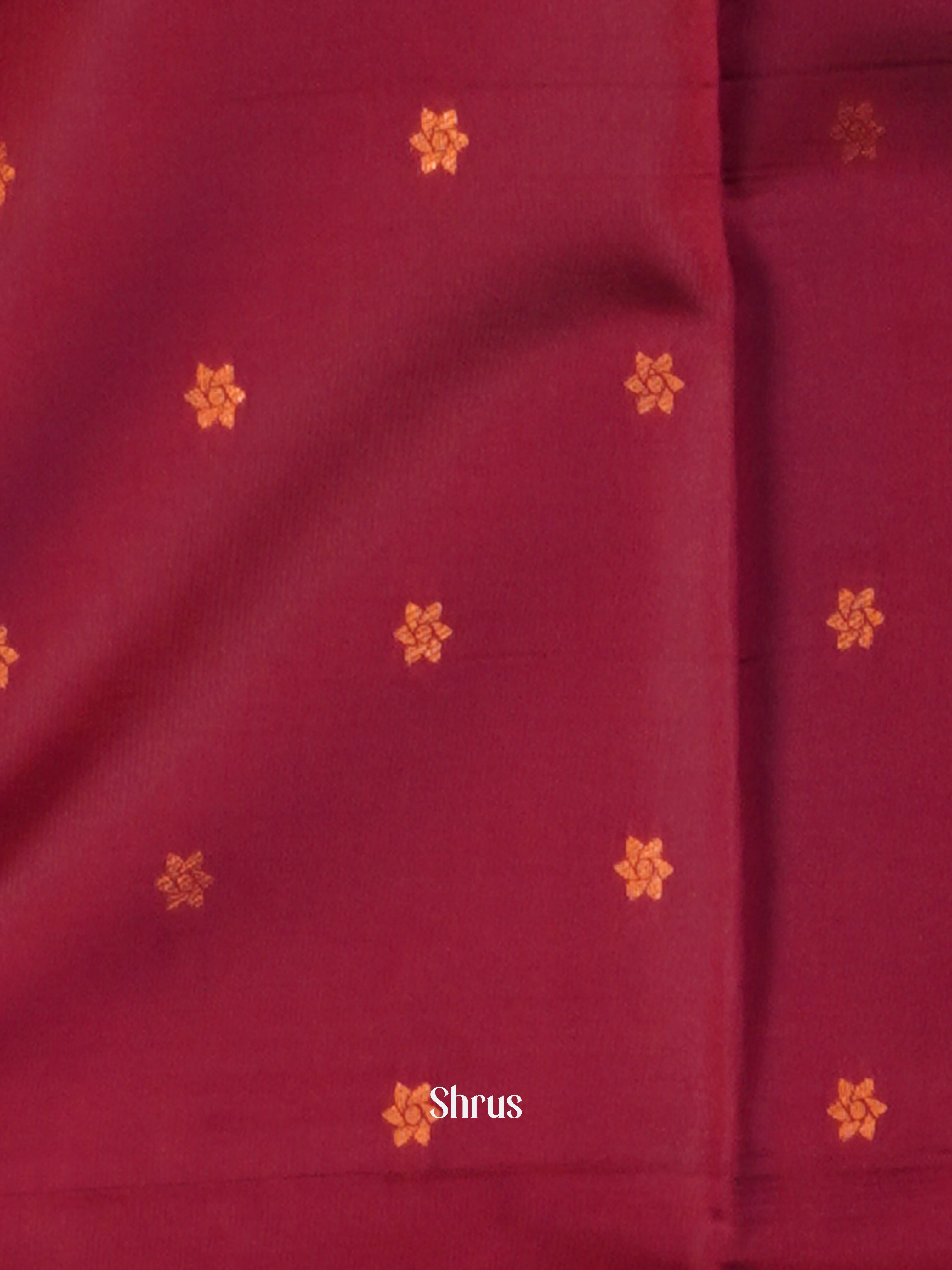 Golden Brown & Maroon - Semi Arani Silk Saree