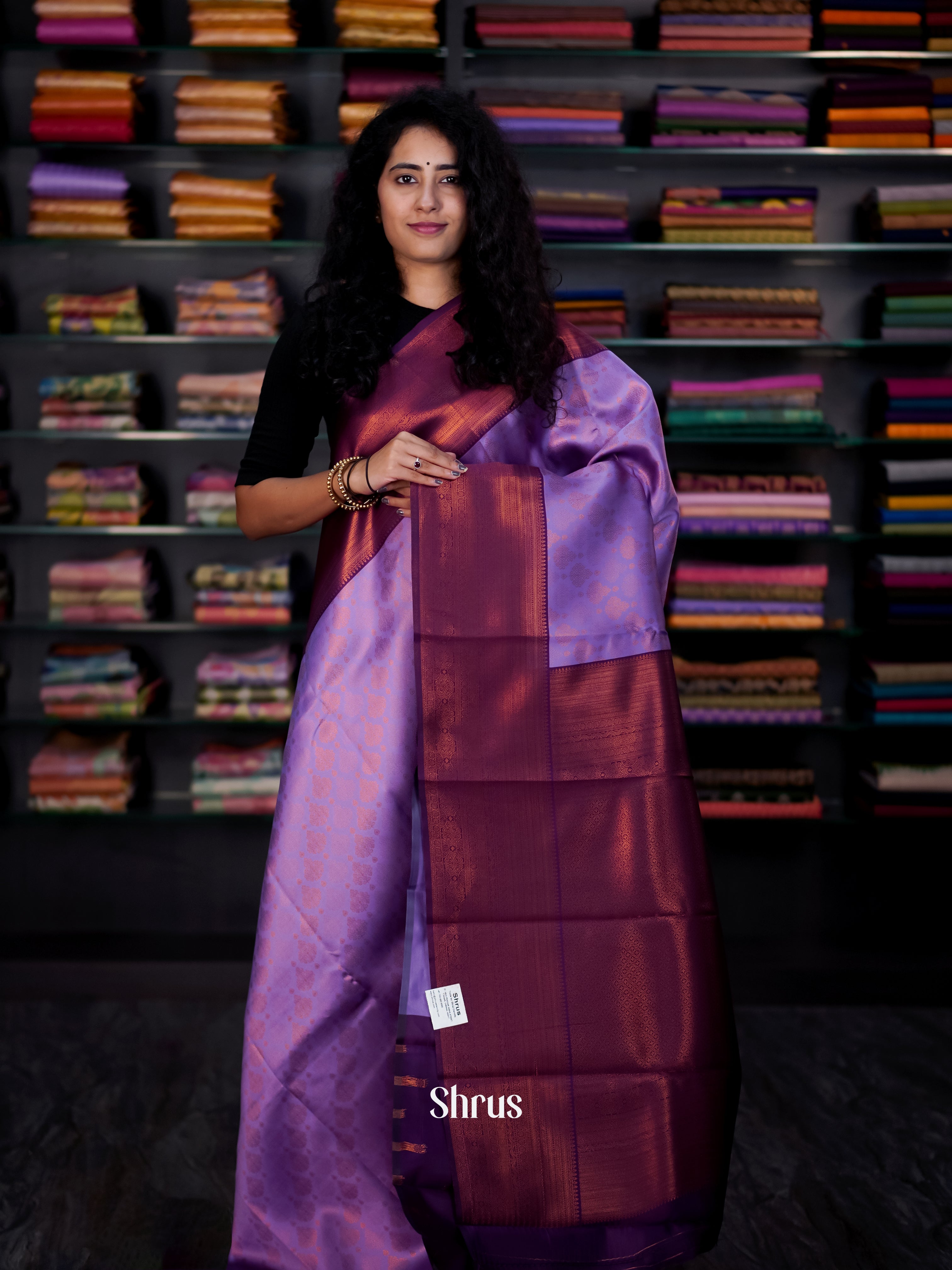 Lavender & Purple - Semi Arani Silk Saree