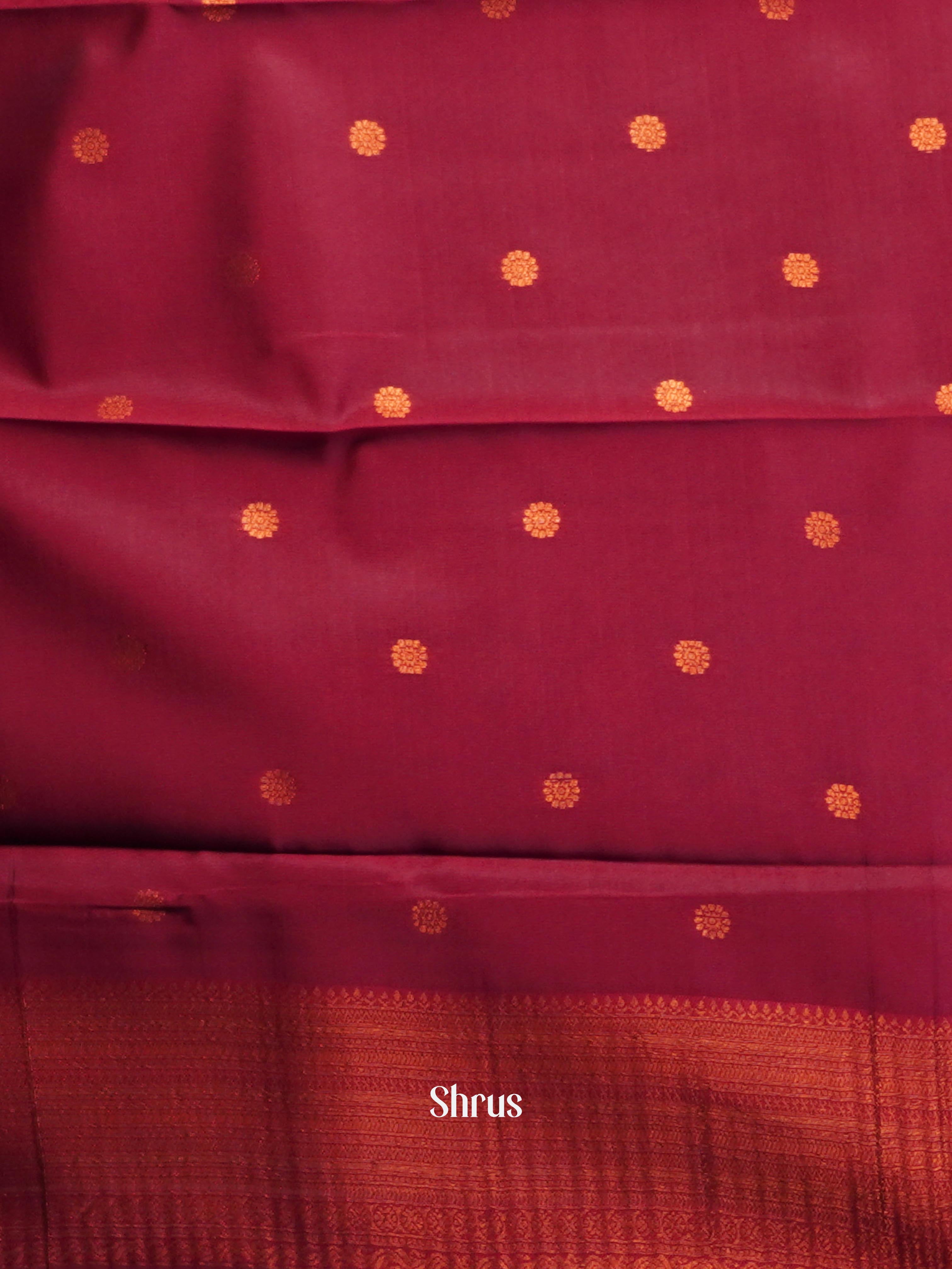 Beige & Maroon - Semi Arani Silk Saree