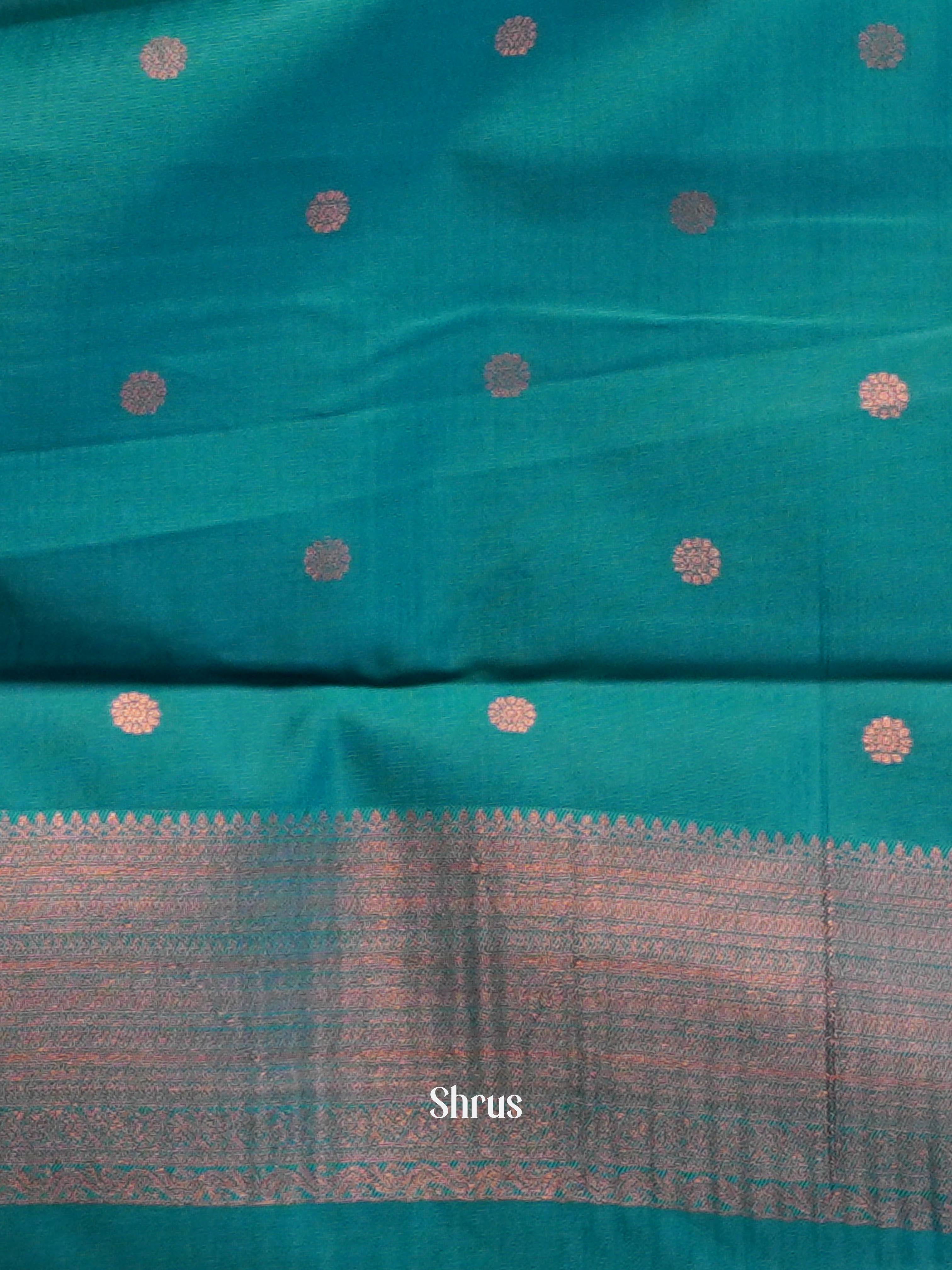 Blue & Teal - Semi Arani Silk Saree