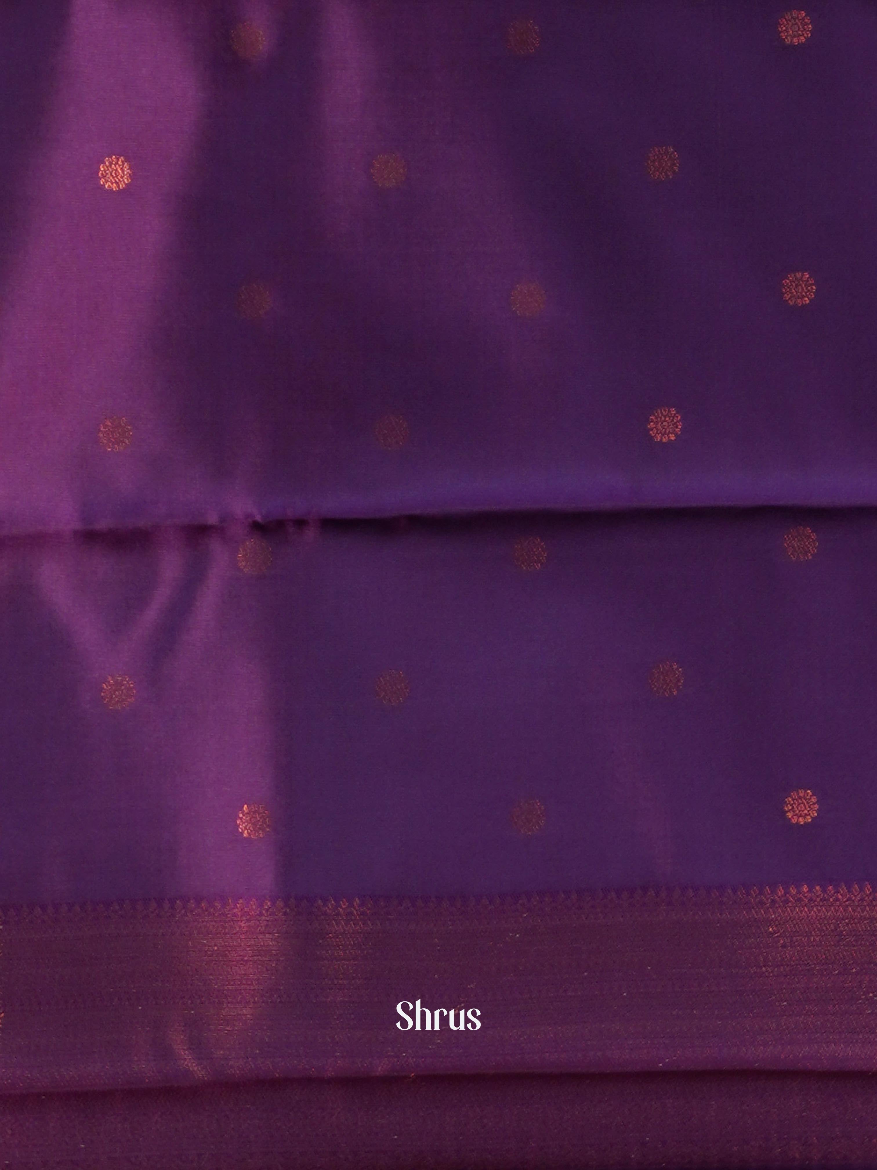 Green & Violet - Semi Arani Silk Saree