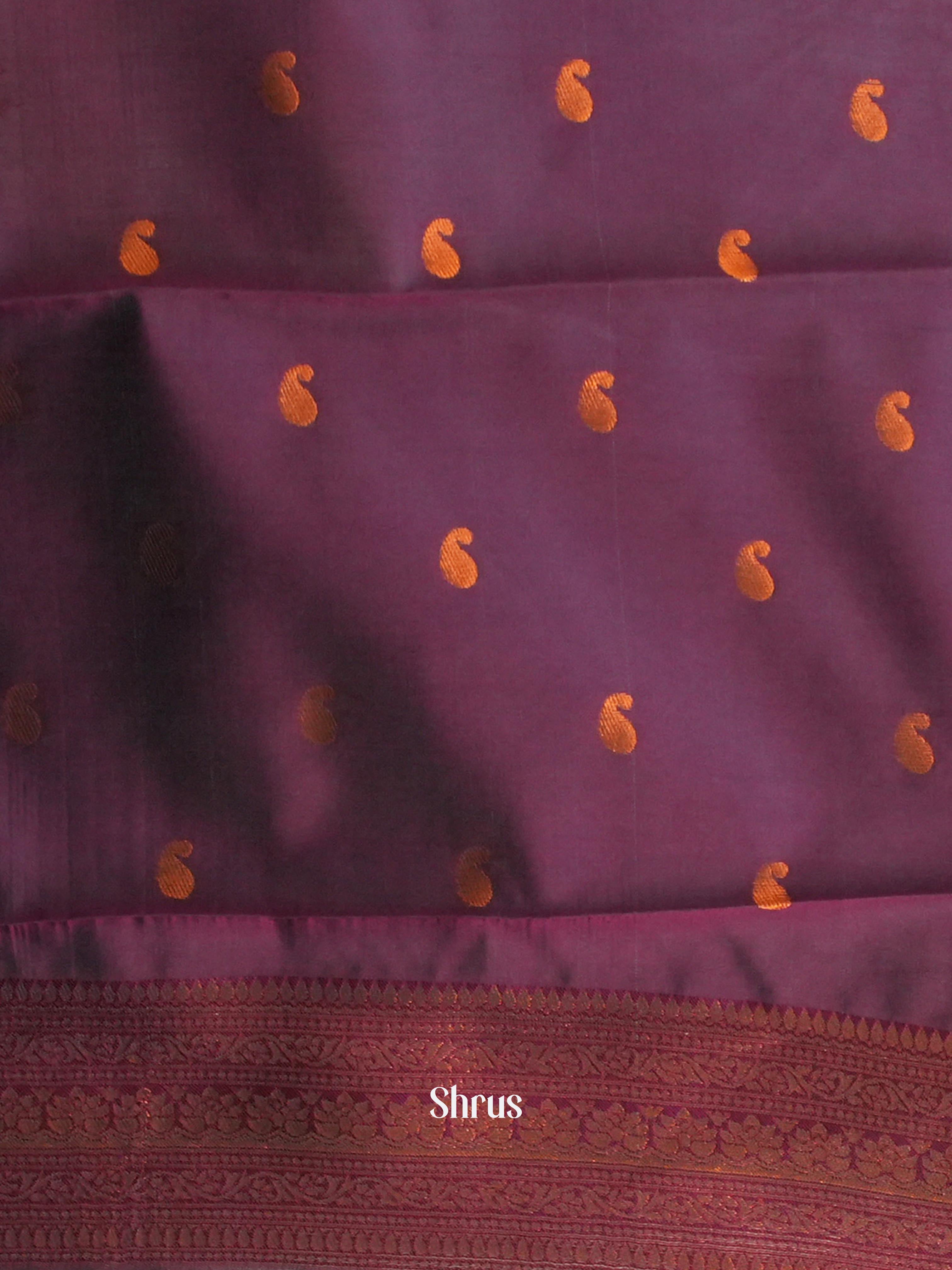 Teal & Purple- Semi Arani Silk Saree