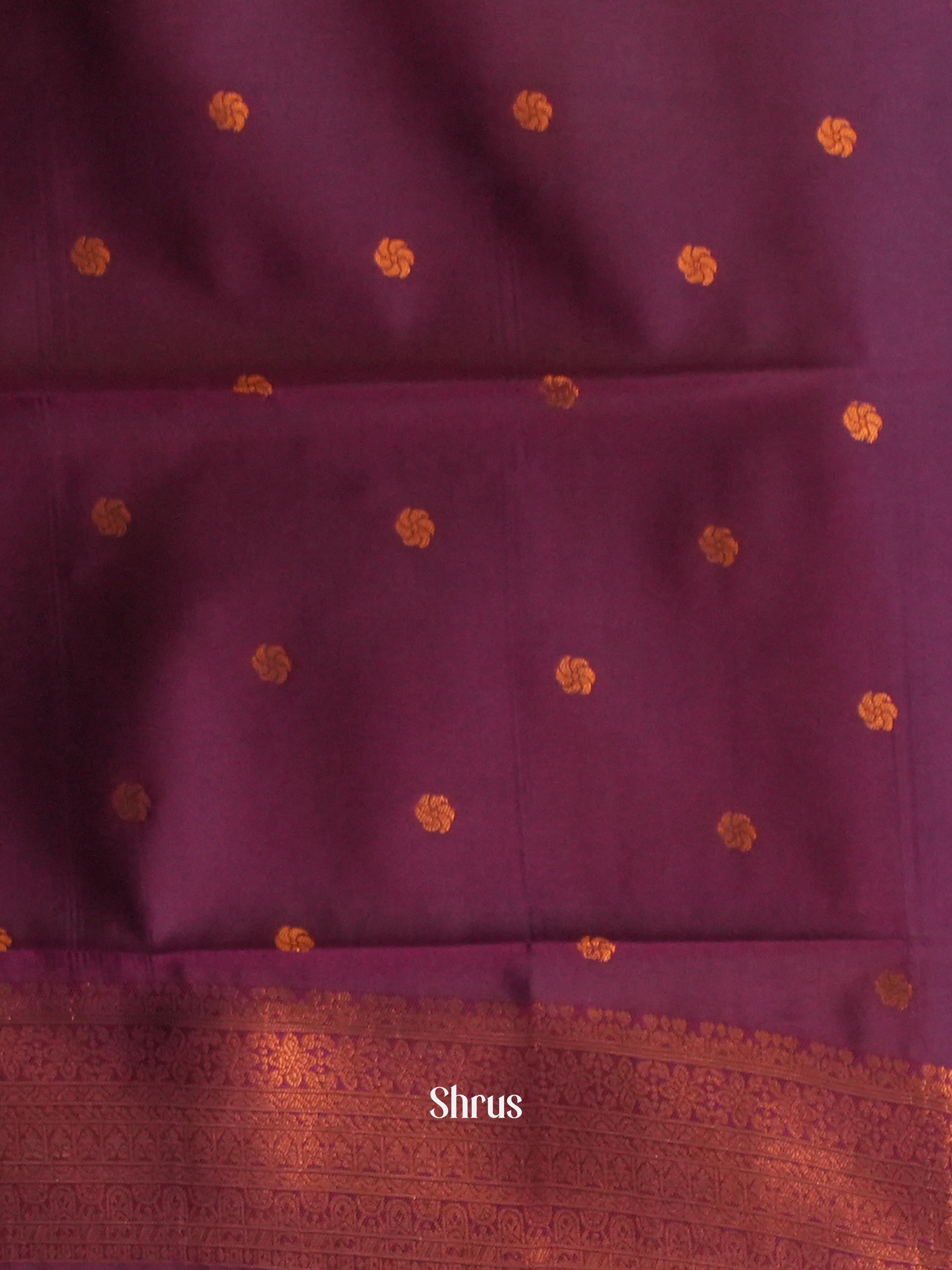 Brown & Purple - Semi Arani Silk Saree